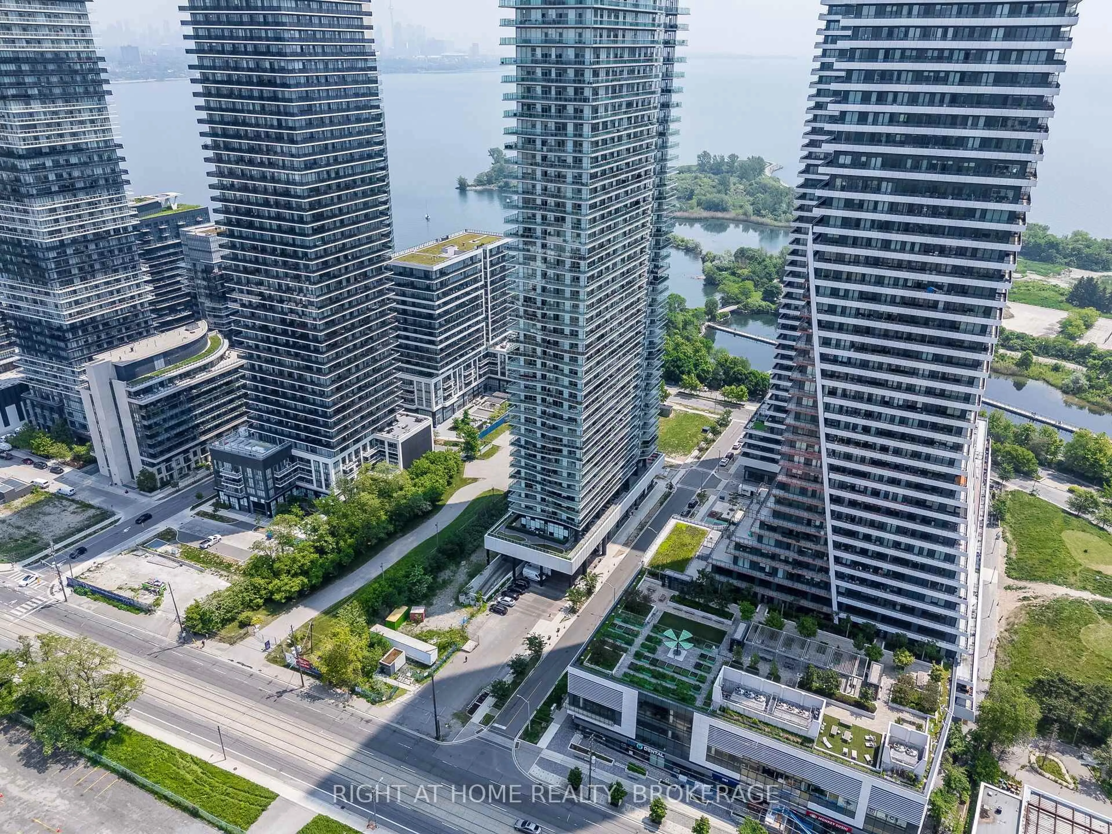A pic from outside/outdoor area/front of a property/back of a property/a pic from drone, city buildings view from balcony for 33 Shore Breeze Dr #1805, Toronto Ontario M8V 1A1