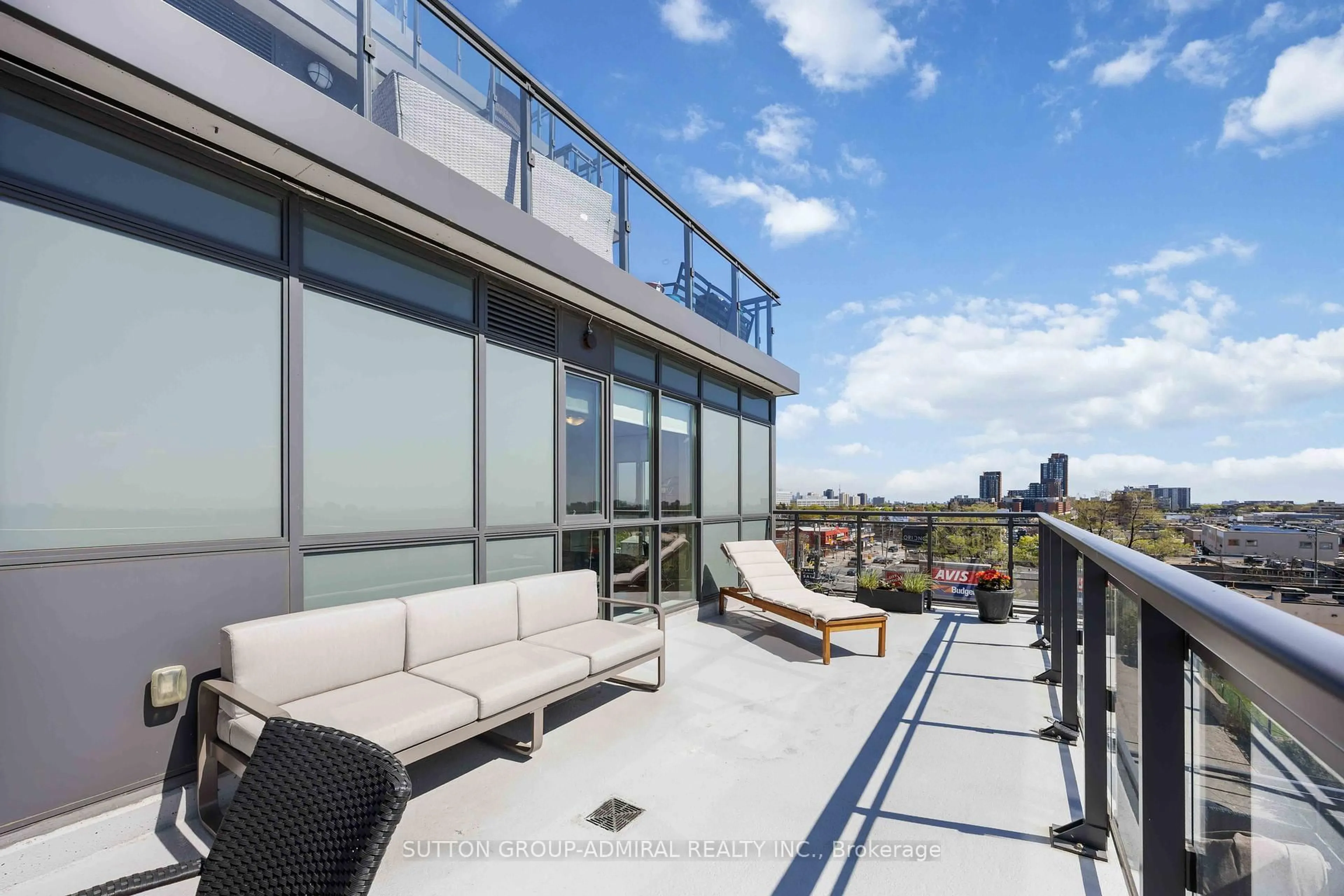 Patio, city buildings view from balcony for 16 MCADAM Ave #509, Toronto Ontario M6A 0B9