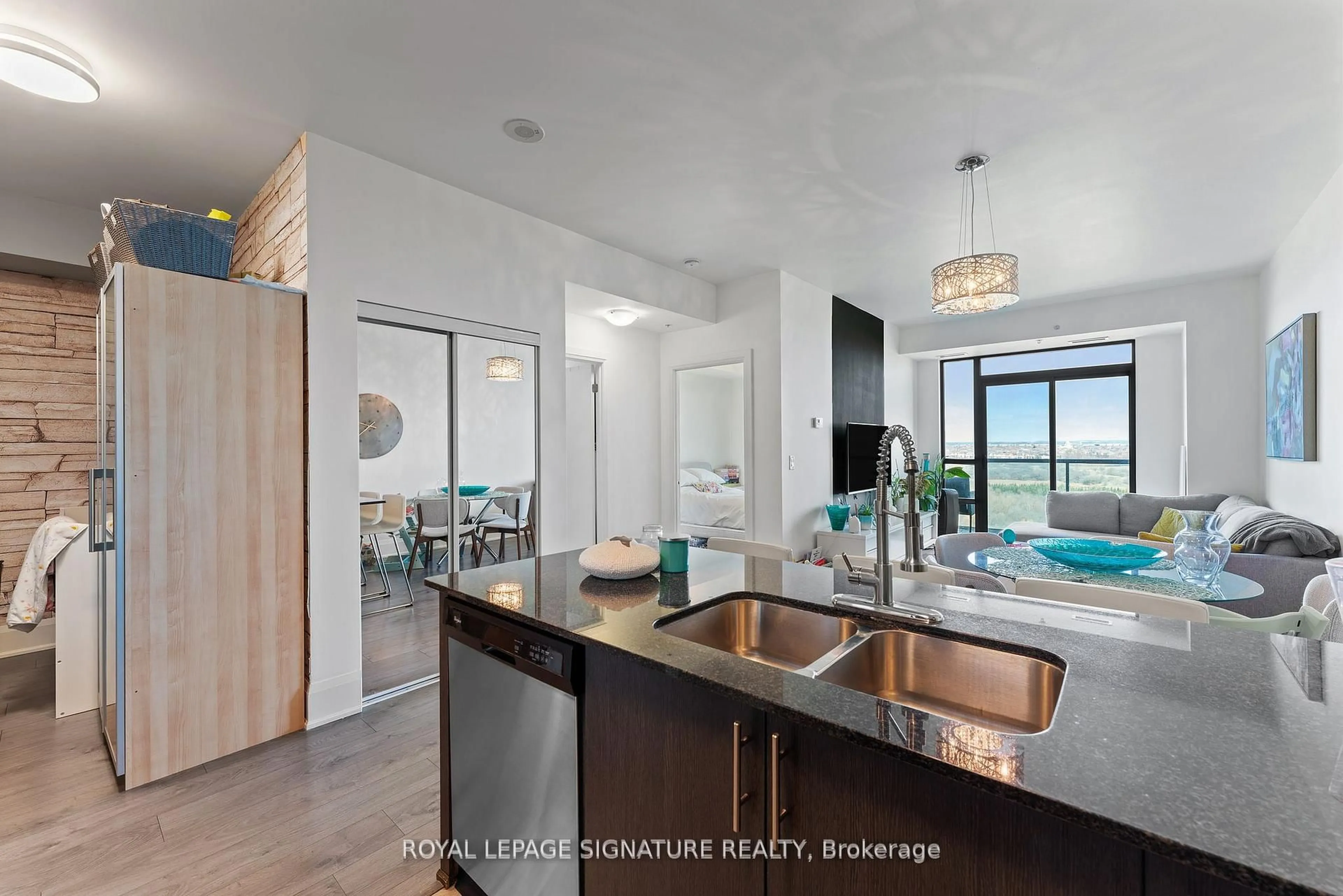 Open concept kitchen, ceramic/tile floor for 45 Yorkland Blvd #904, Brampton Ontario L6P 4B4