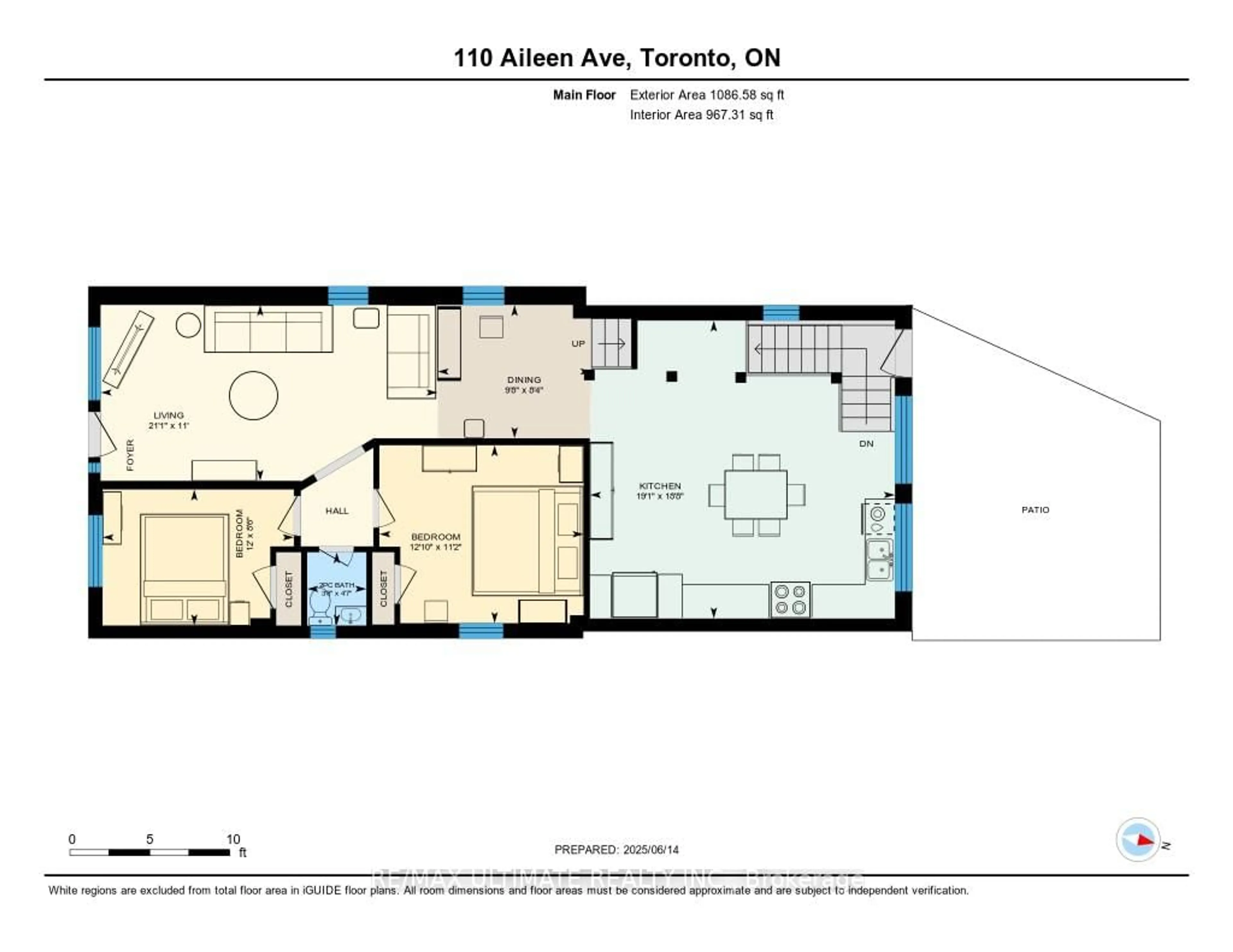 Floor plan for 110 Aileen Ave, Toronto Ontario M6M 1E9
