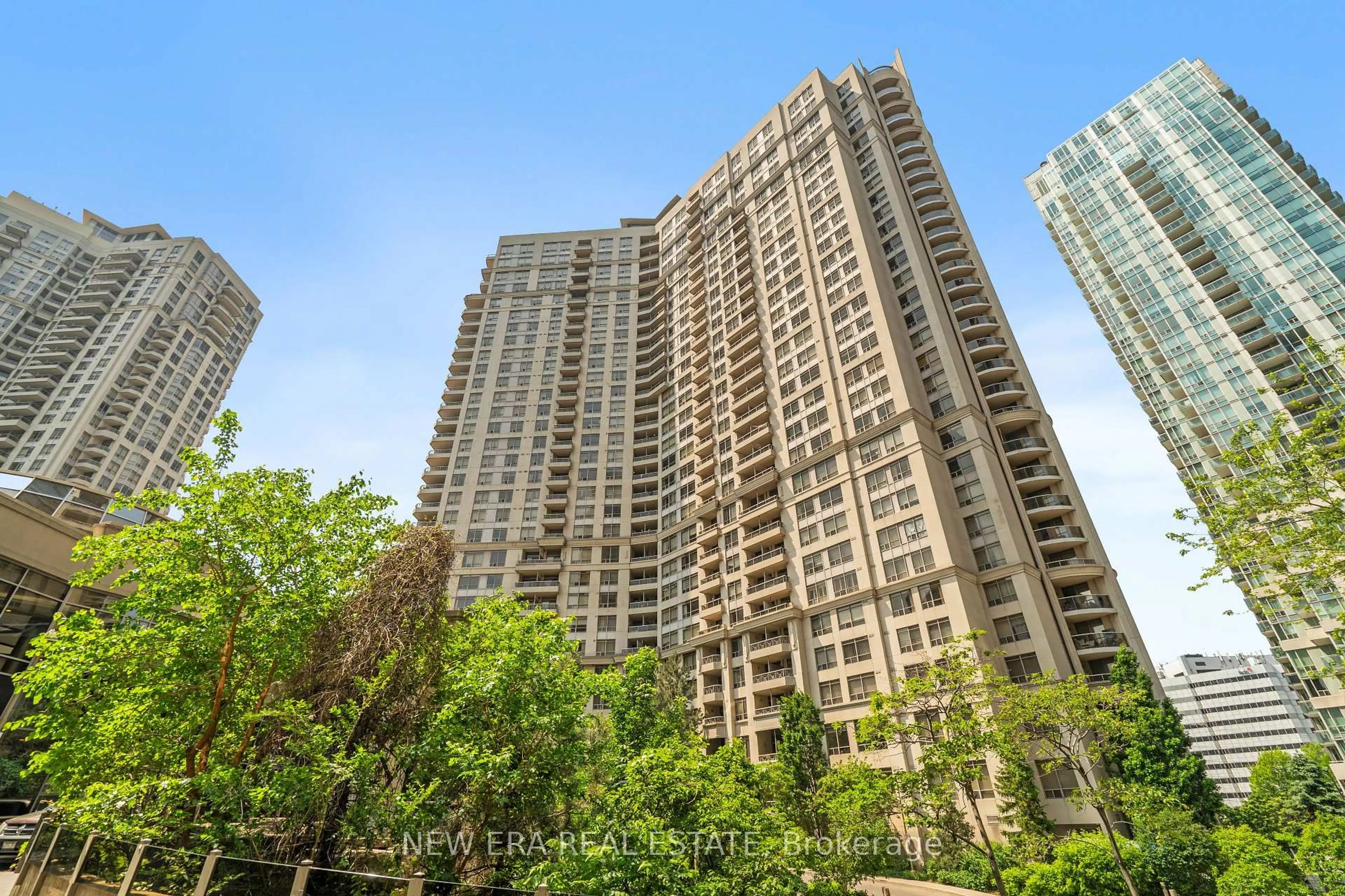 Patio, city buildings view from balcony for 3888 Duke Of York Blvd #628, Mississauga Ontario L5B 4P5