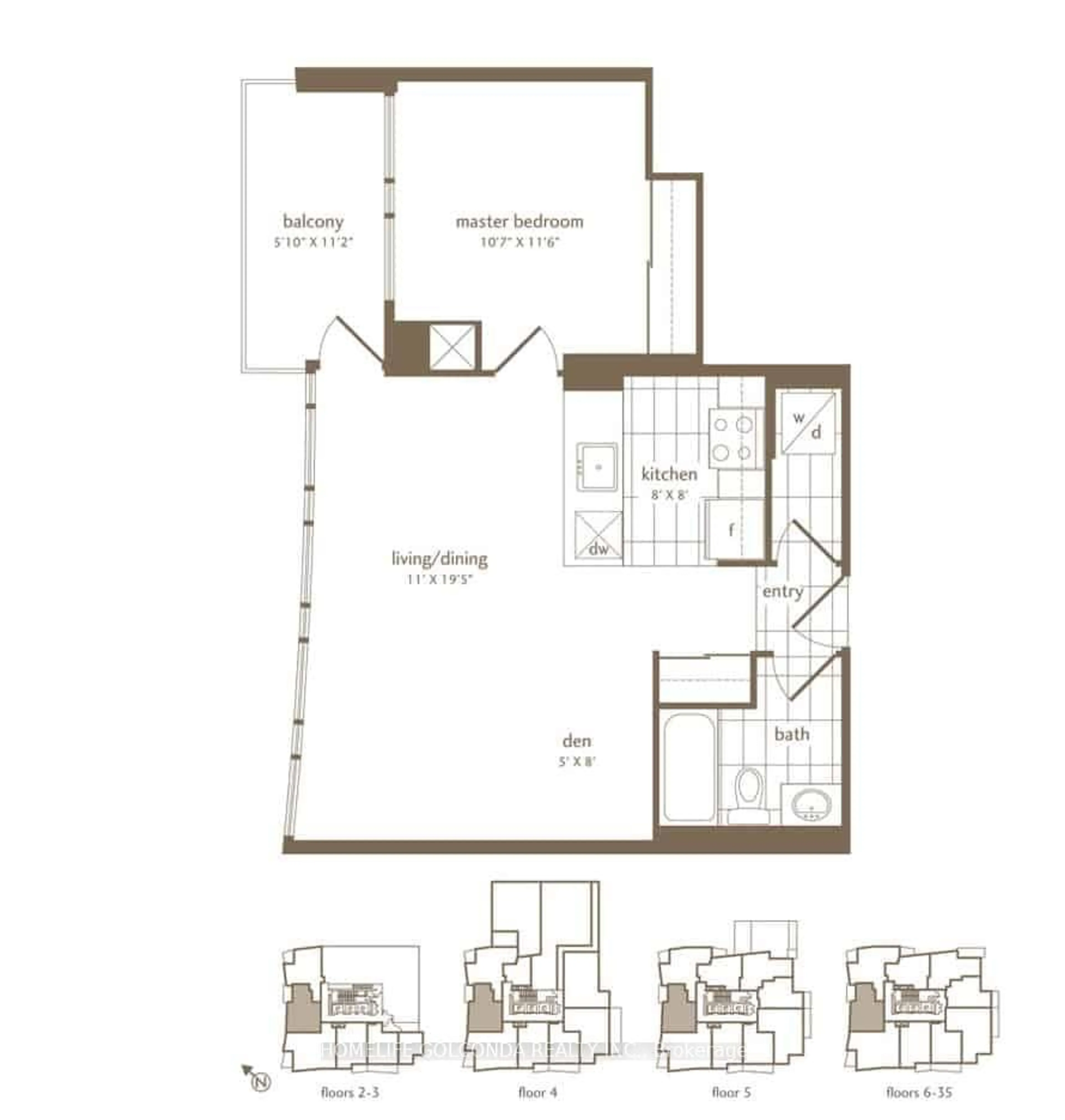 Floor plan for 4099 Brickstone Mews #2707, Mississauga Ontario L5B 0G2