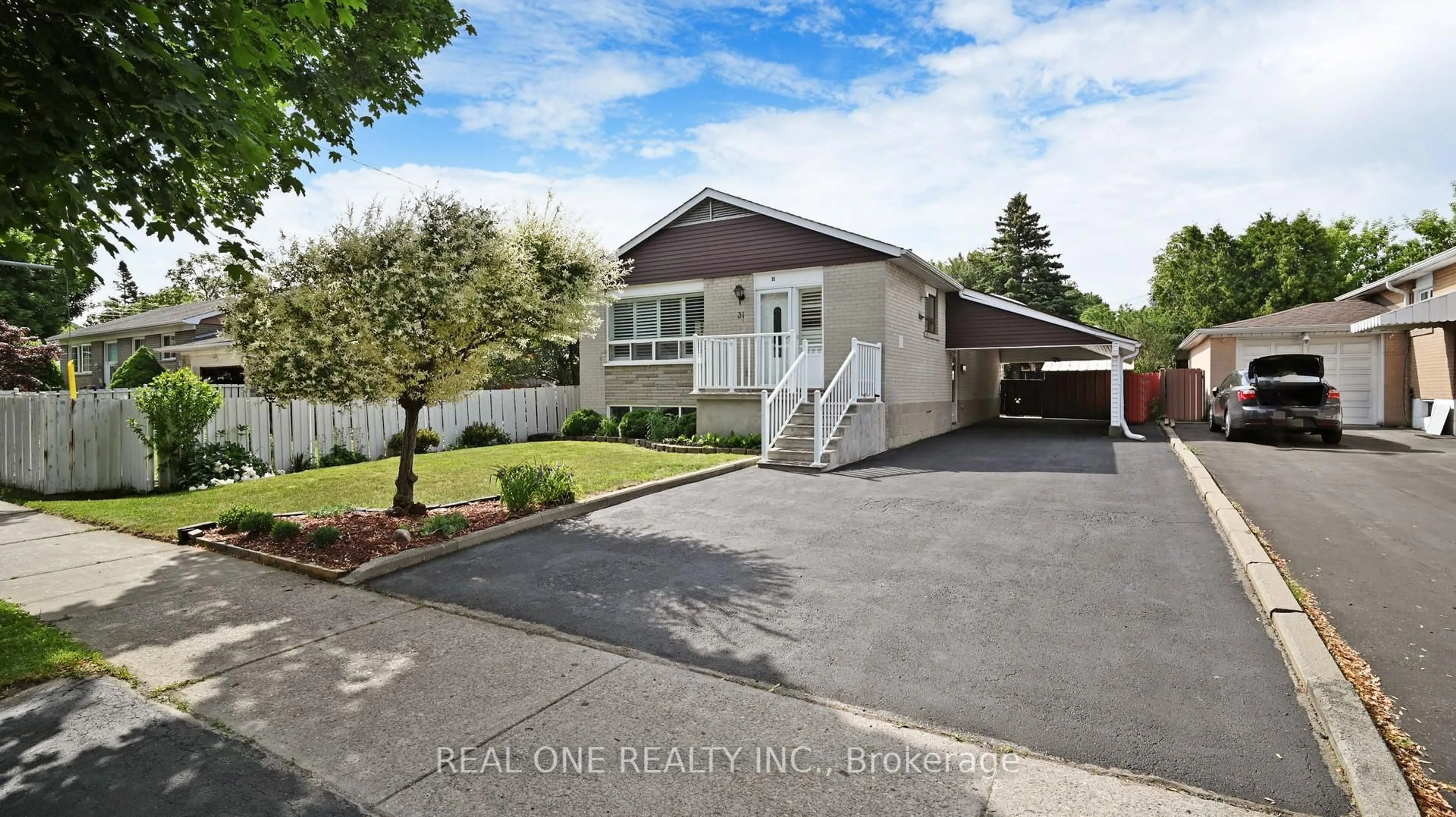 Home with vinyl exterior material, street for 31 Wellesworth Dr, Toronto Ontario M9C 4P8