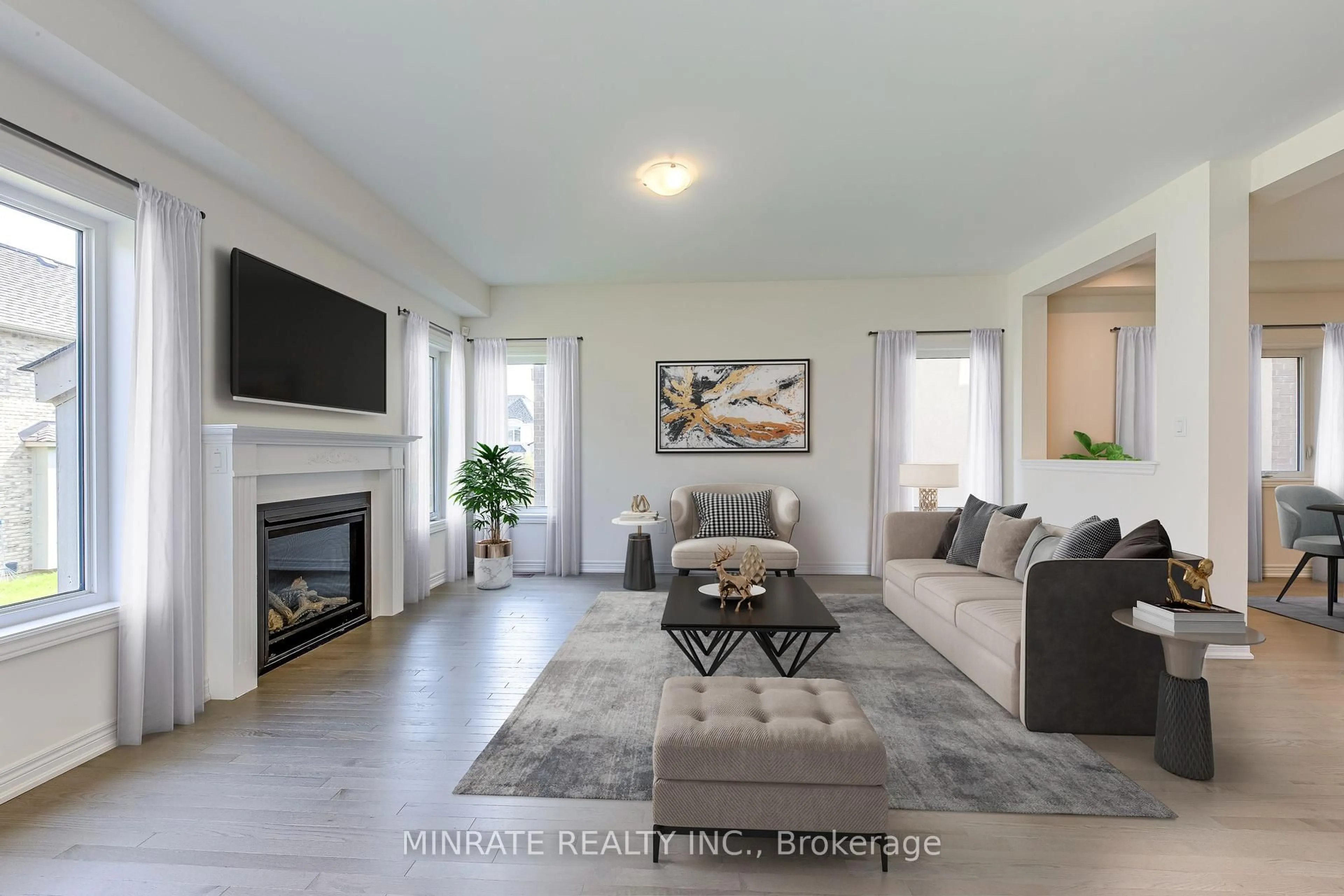 Living room with furniture, ceramic/tile floor for 3934 Leonardo St, Burlington Ontario L7M 0Z8