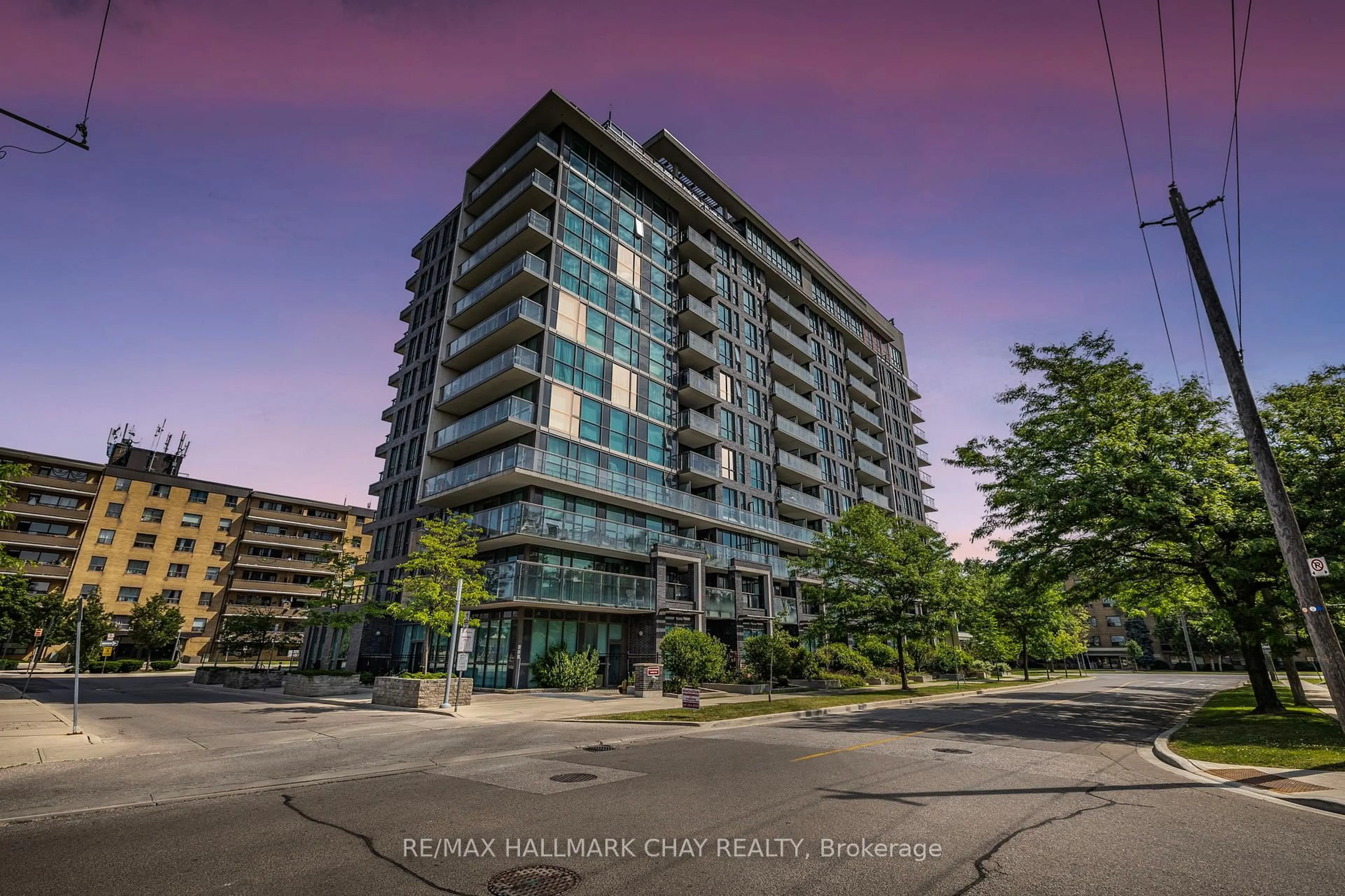 A pic from outside/outdoor area/front of a property/back of a property/a pic from drone, building for 80 Esther Lorrie Dr #411, Toronto Ontario M9W 0C6