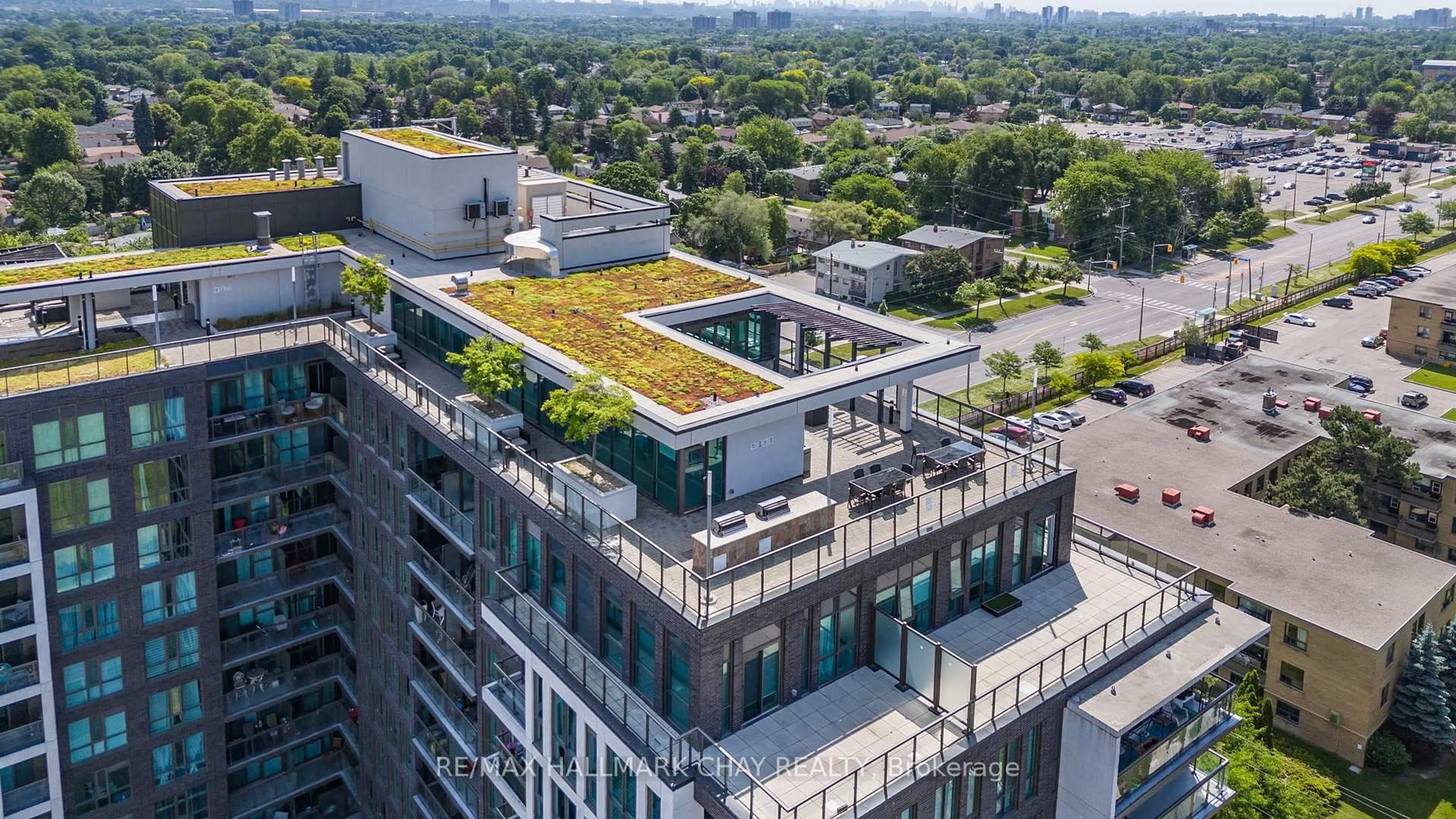 A pic from outside/outdoor area/front of a property/back of a property/a pic from drone, city buildings view from balcony for 80 Esther Lorrie Dr #411, Toronto Ontario M9W 0C6