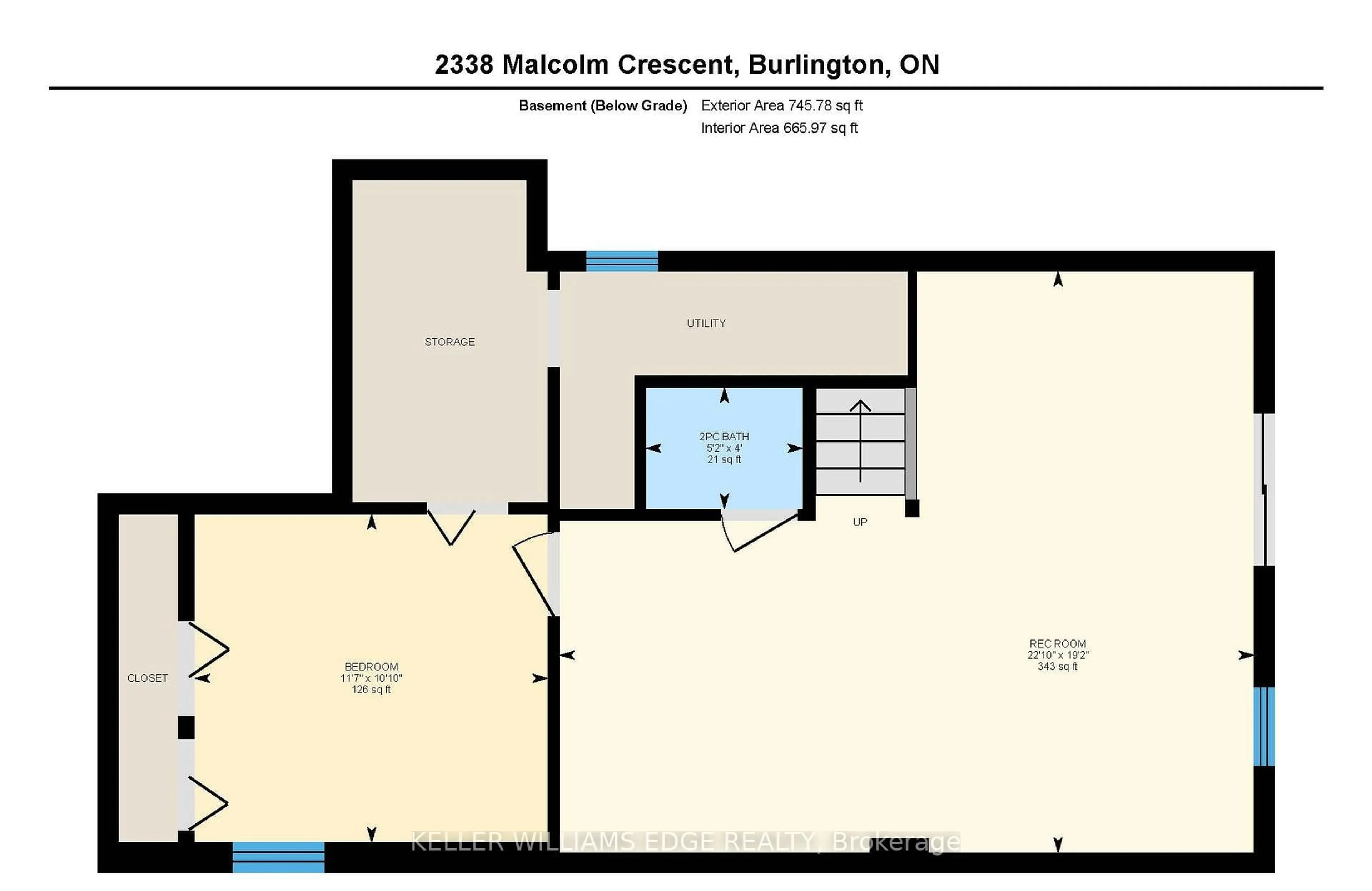 Floor plan for 2338 Malcolm Cres, Burlington Ontario L7P 4H4