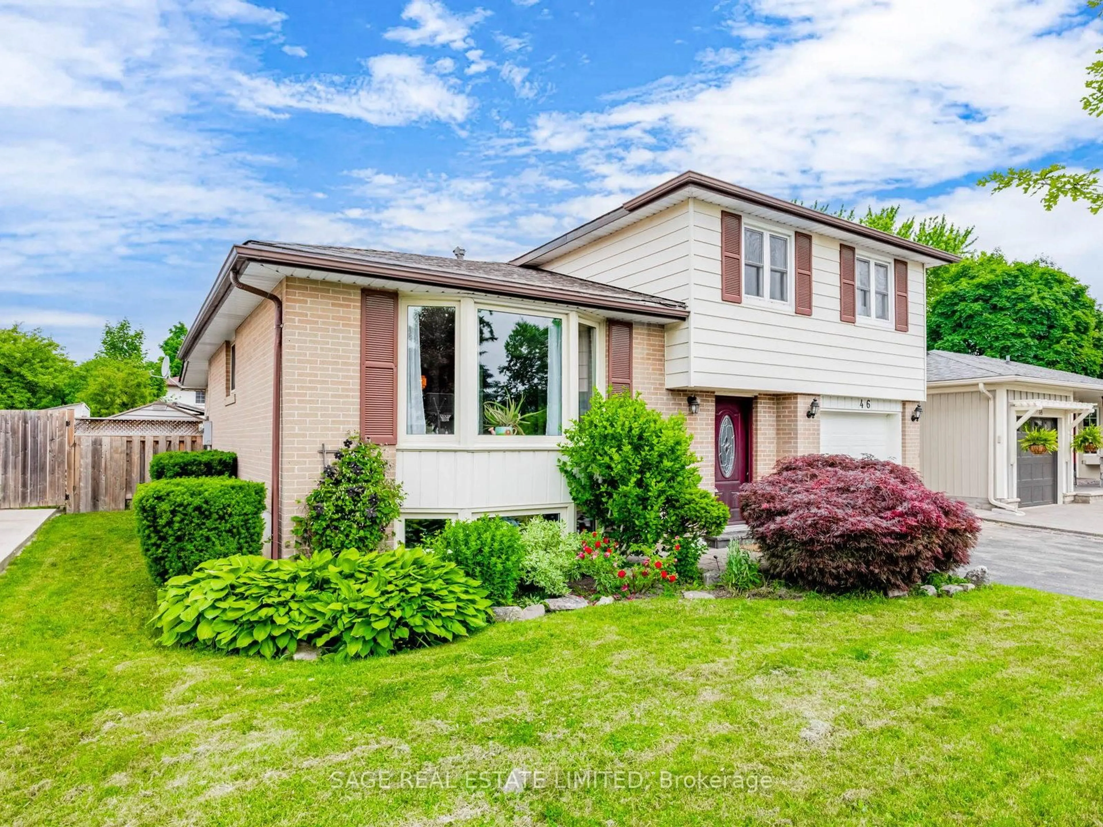 Home with vinyl exterior material, street for 46 Watson Cres, Brampton Ontario L6W 1E7