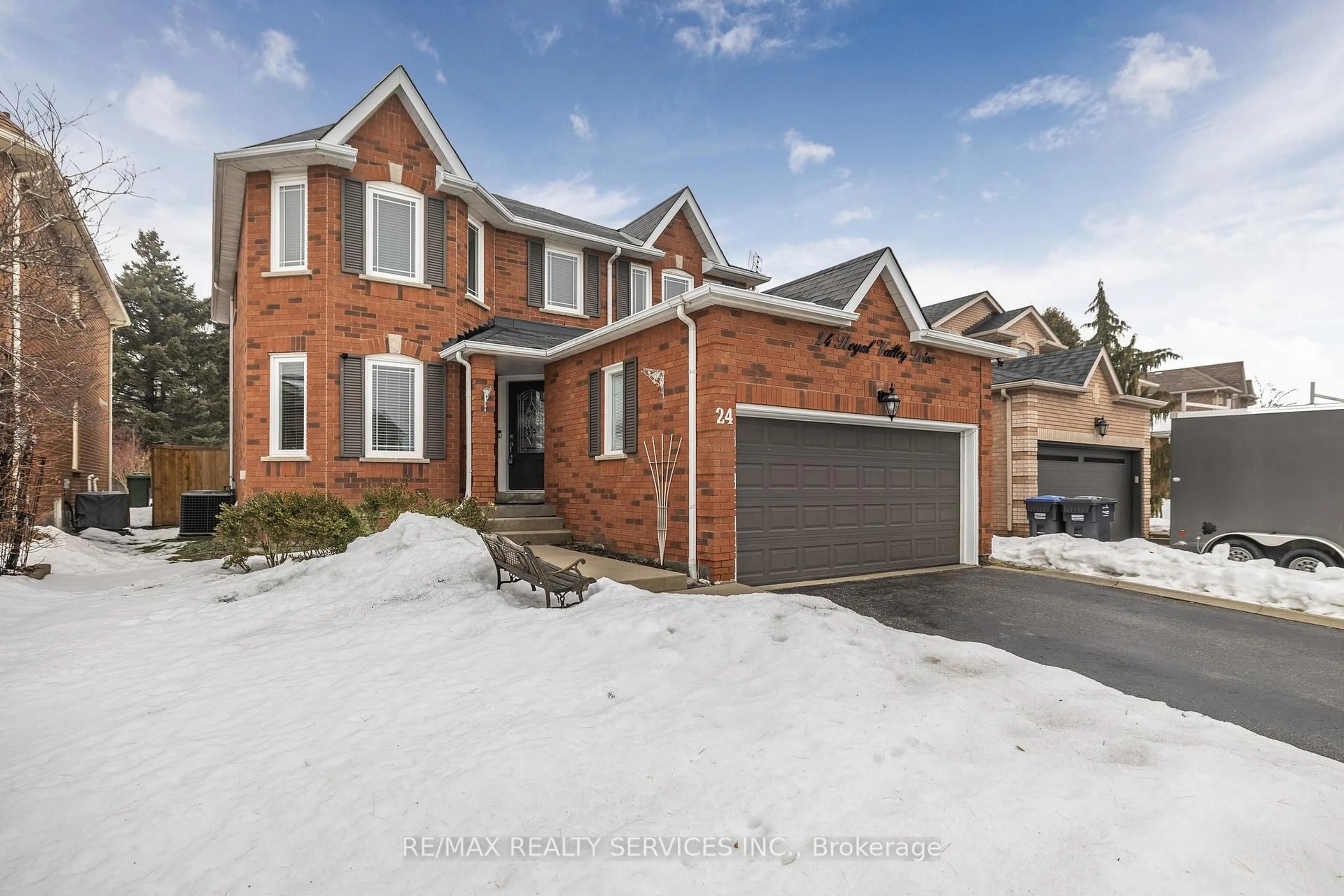 Home with brick exterior material, street for 24 Royal Valley Dr, Caledon Ontario L7C 1B2