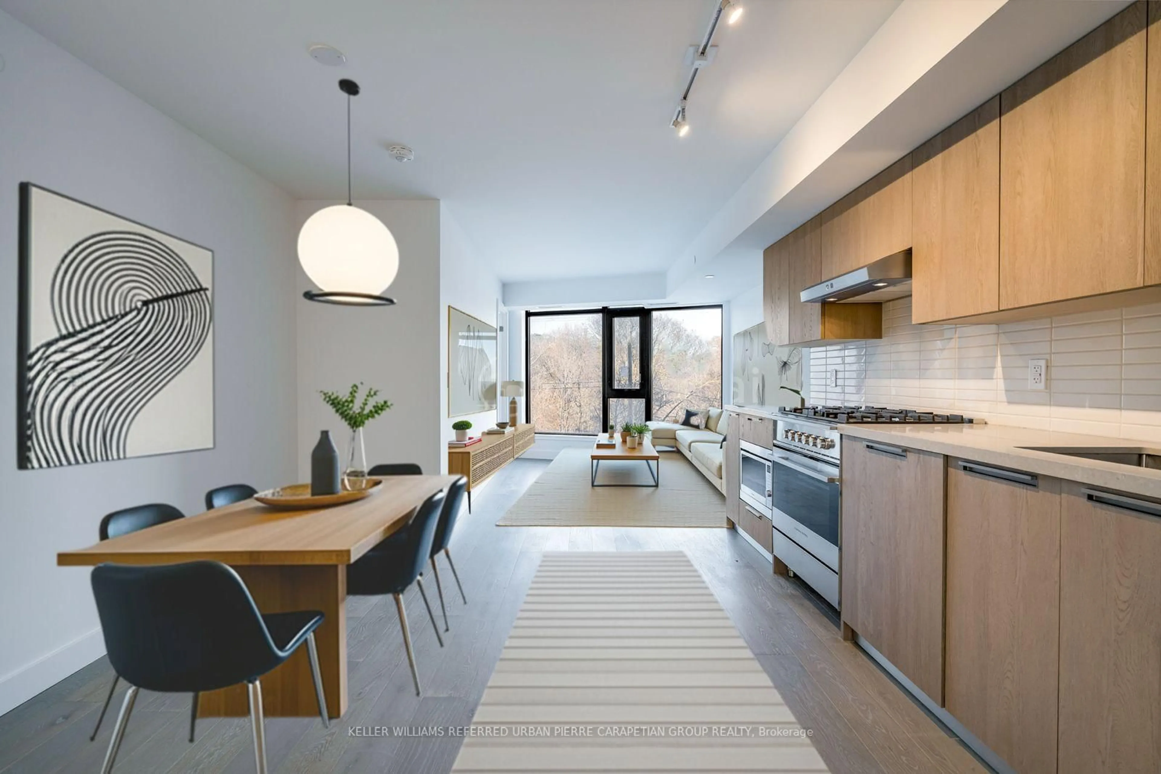 Open concept kitchen, ceramic/tile floor for 160 Kingsway Cres #212, Toronto Ontario M8X 2S4