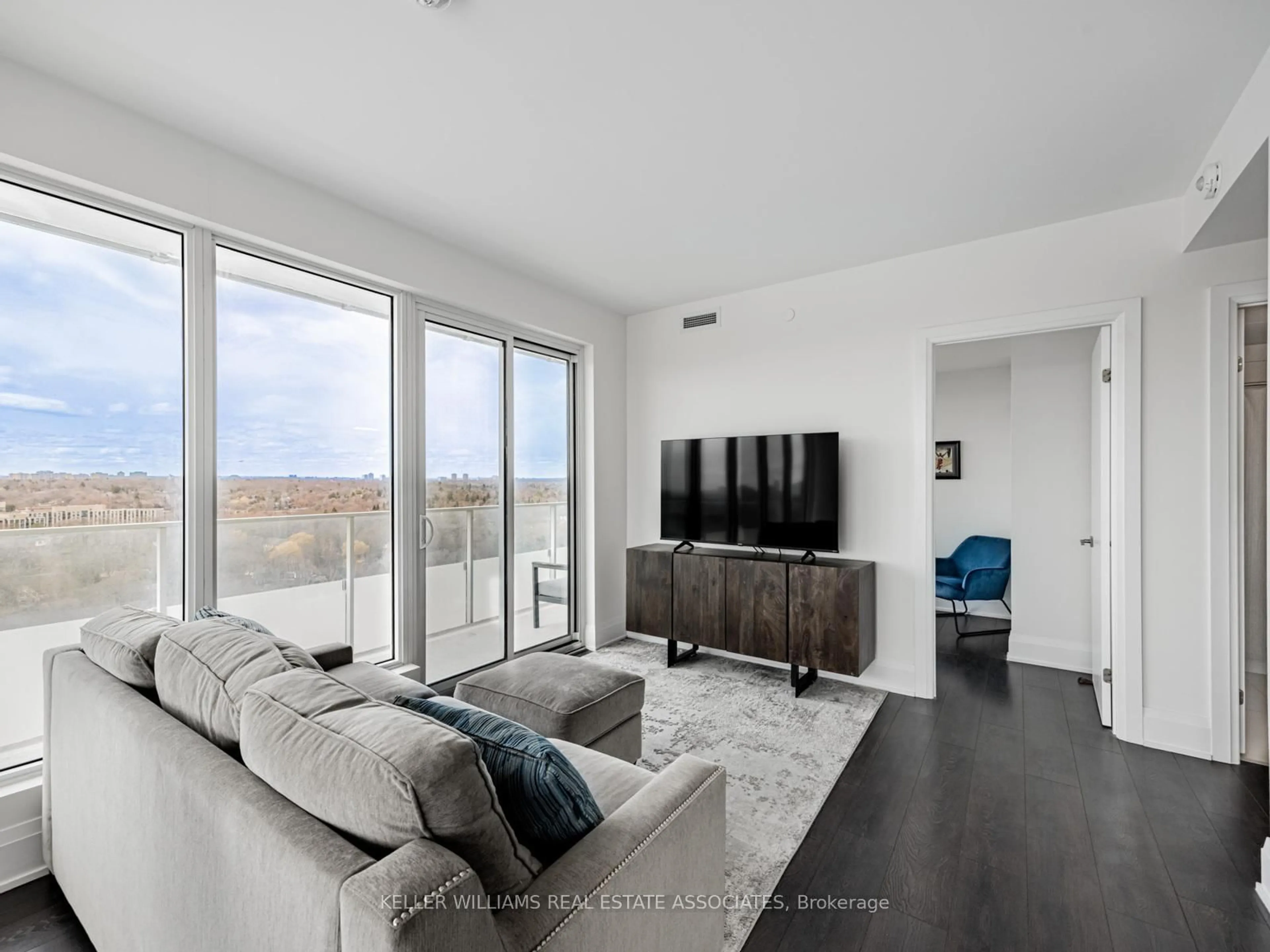 Living room with furniture, unknown for 20 Brin Dr #1802, Toronto Ontario M8X 0B2