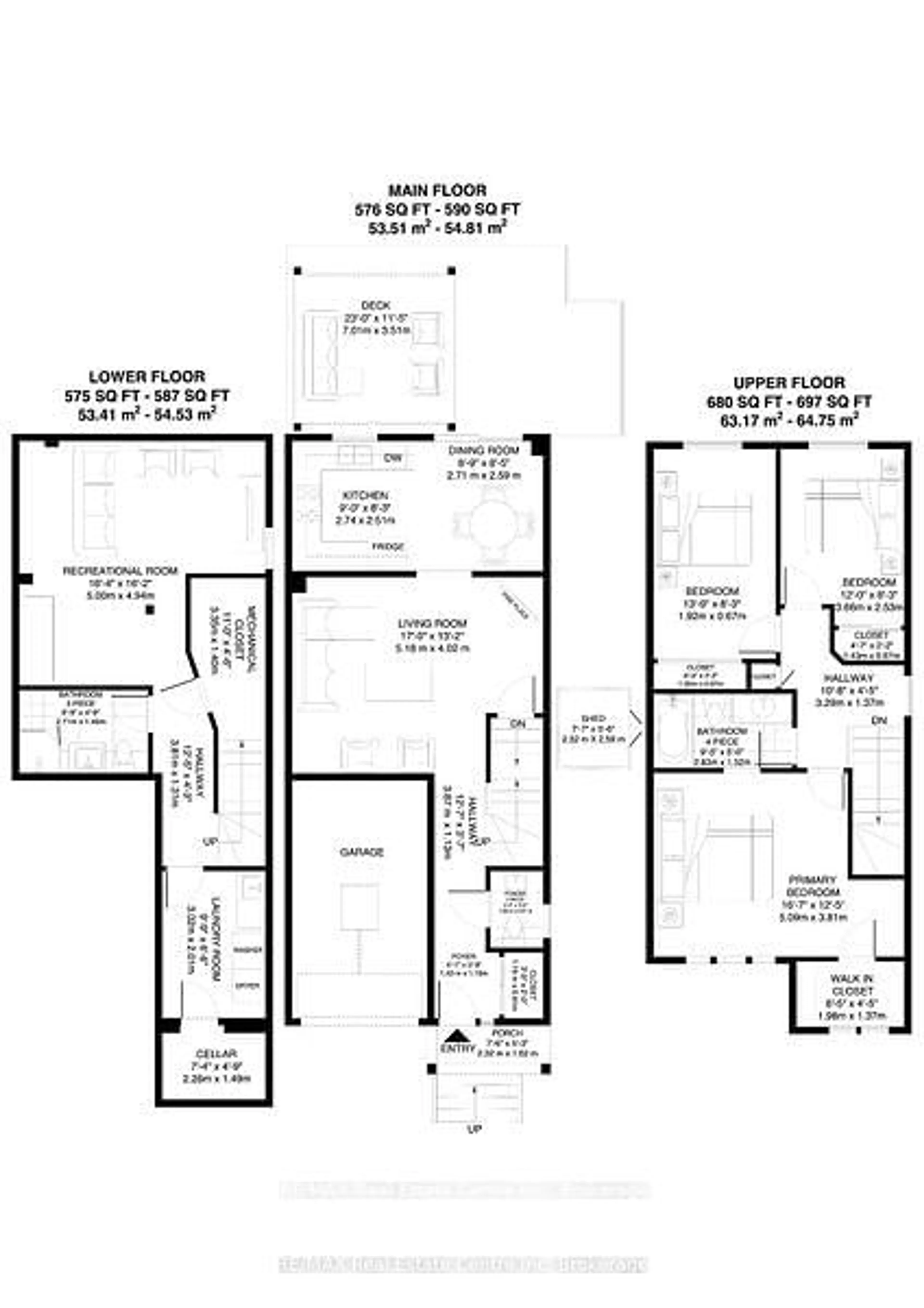 Floor plan for 52 Melissa Crt, Brampton Ontario L6X 4X1