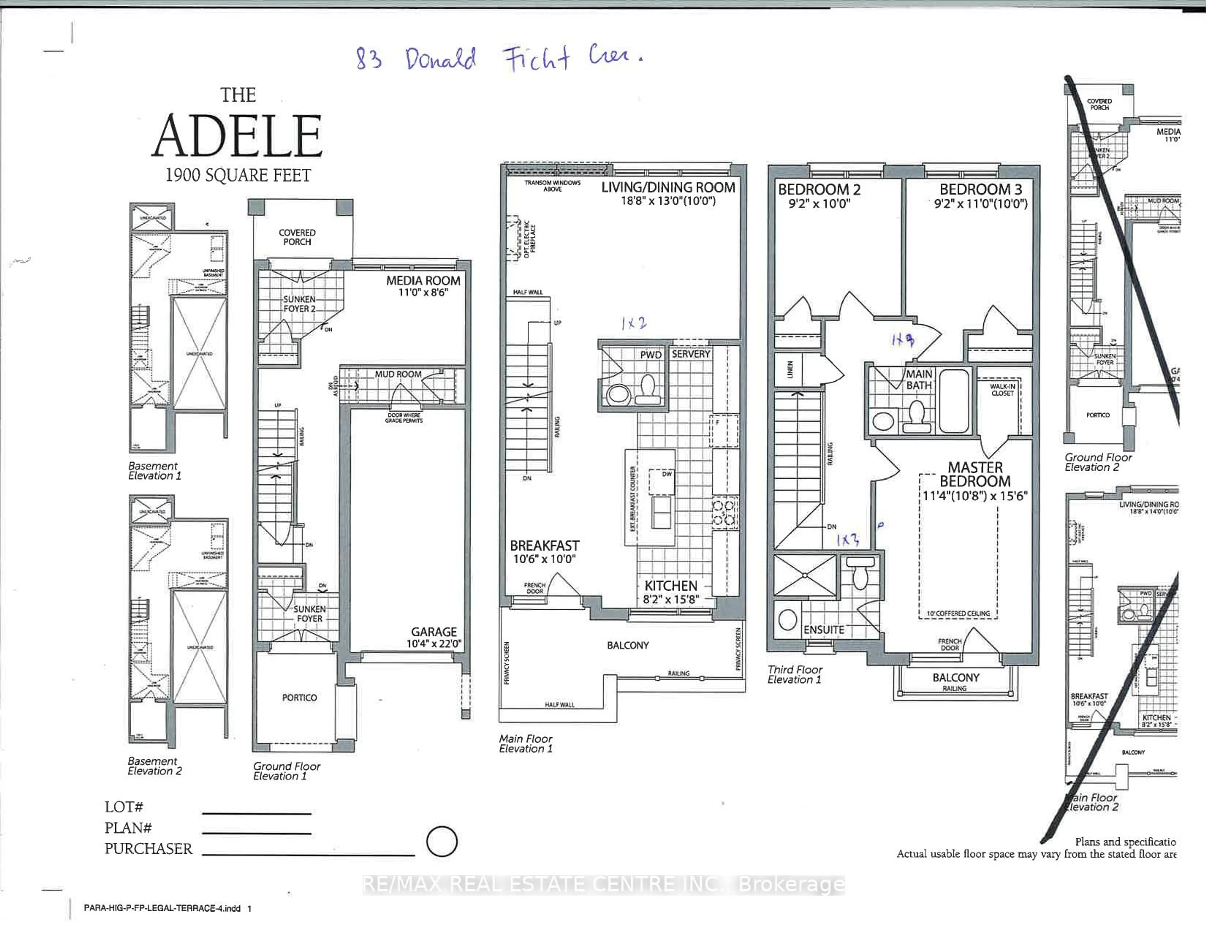 Floor plan for 83 Donald Ficht Cres, Brampton Ontario L7A 5H6