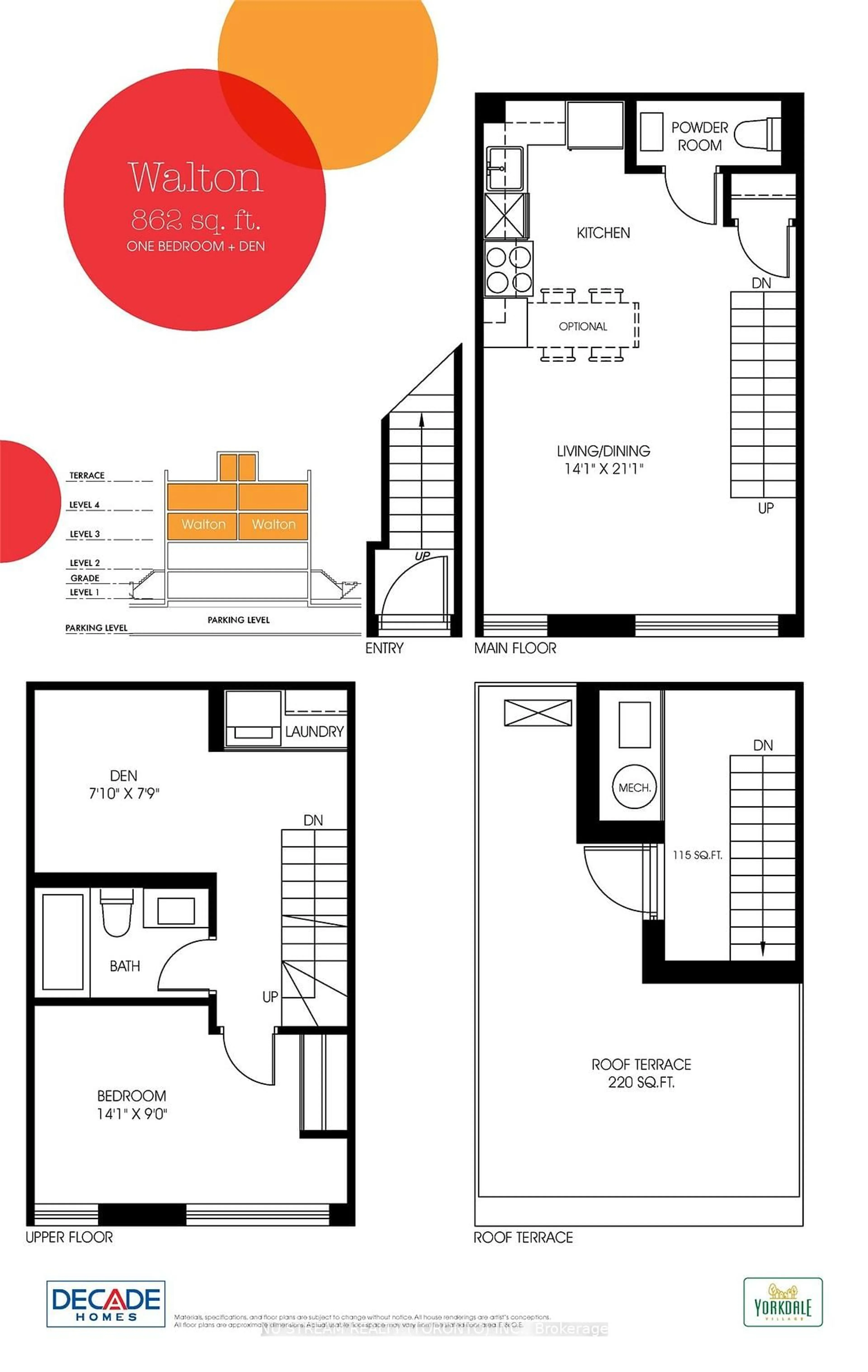 Floor plan for 873 Wilson Ave #15, Toronto Ontario M3K 1E6
