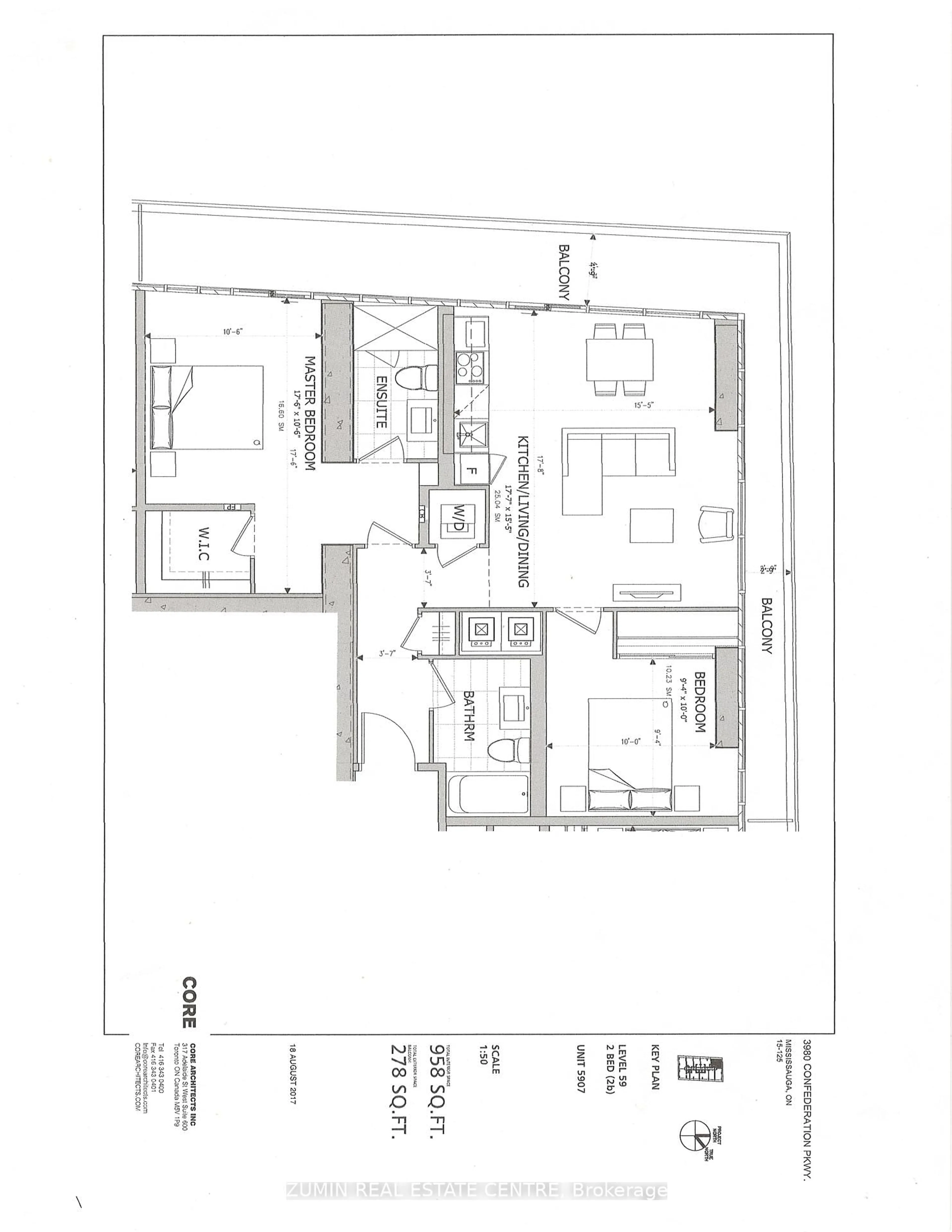 Floor plan for 3900 Confederation Pkwy #5907, Mississauga Ontario L5B 0M3