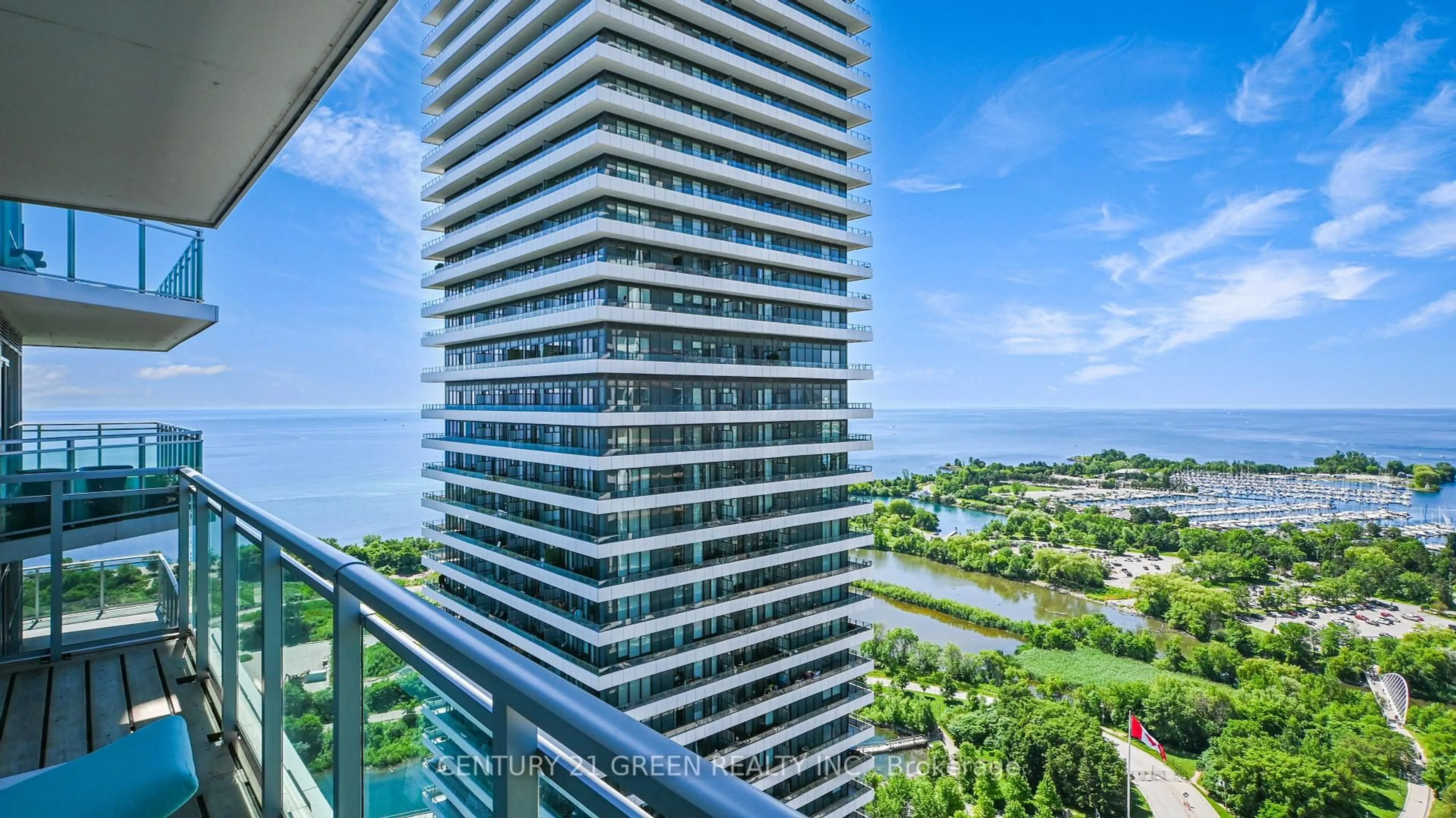 Balcony in the apartment, water/lake/river/ocean view for 33 Shore Breeze Dr #2811, Toronto Ontario M8V 1A1