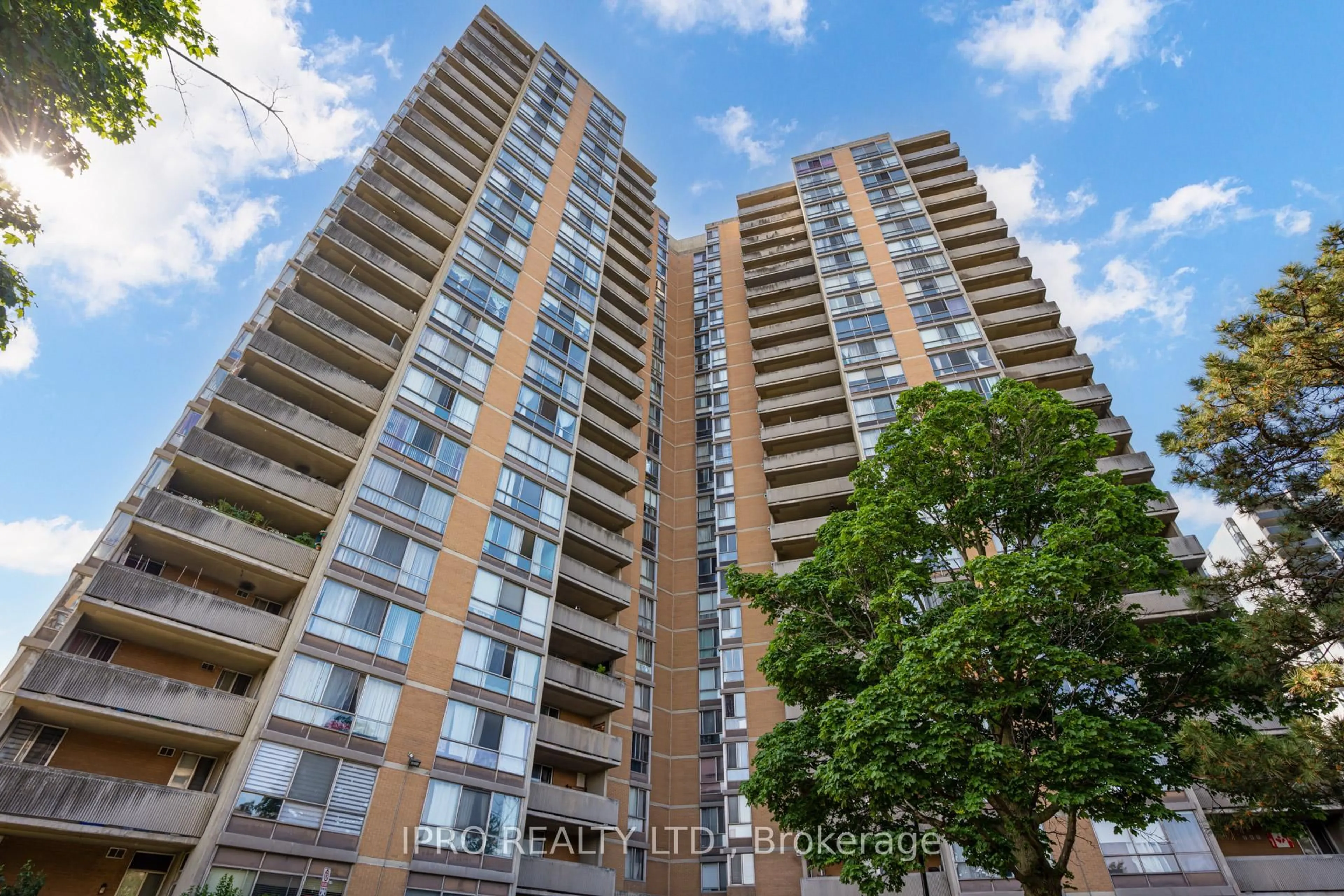 A pic from outside/outdoor area/front of a property/back of a property/a pic from drone, city buildings view from balcony for 10 Martha Eaton Way #2412, Toronto Ontario M6M 5B3