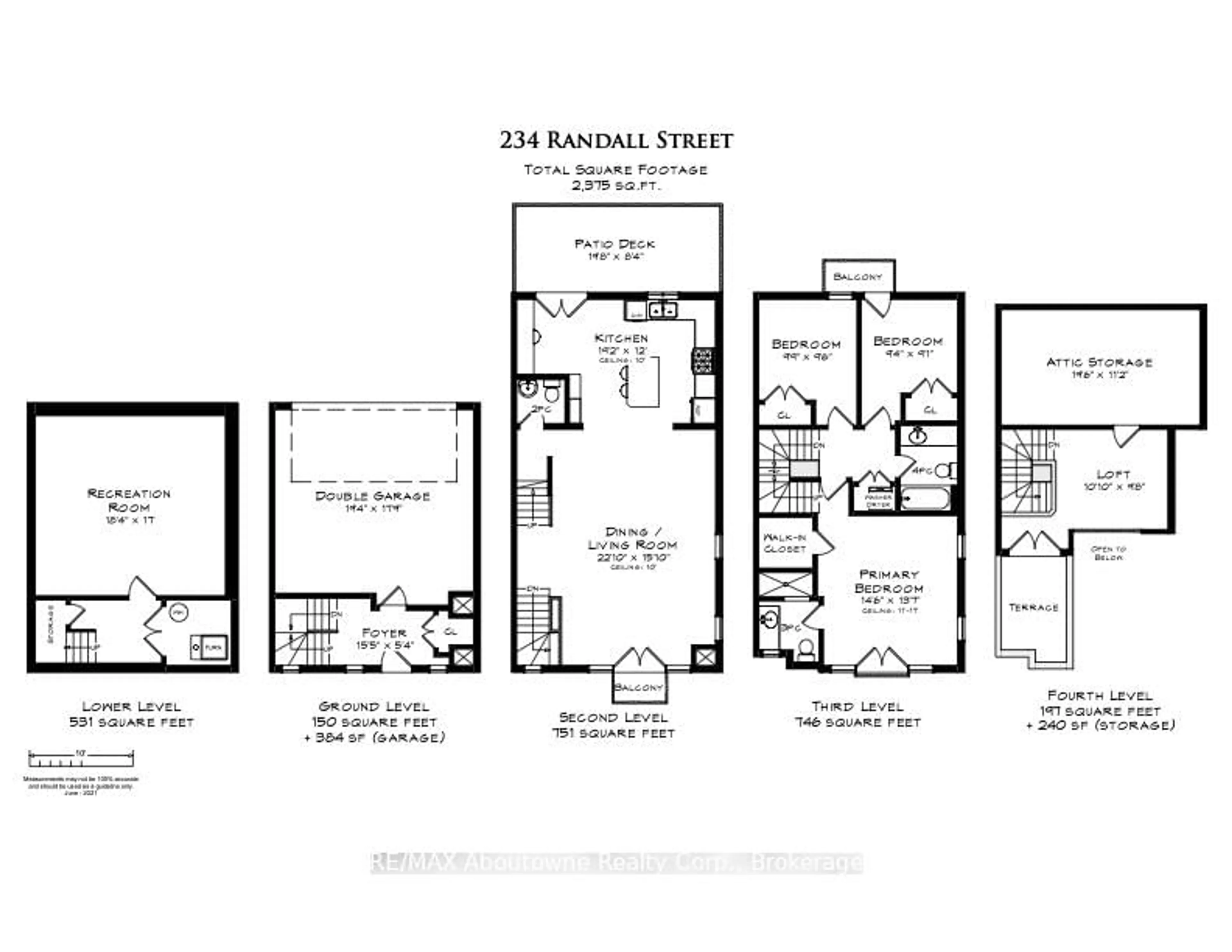 Floor plan for 234 Randall St, Oakville Ontario L6J 1P7