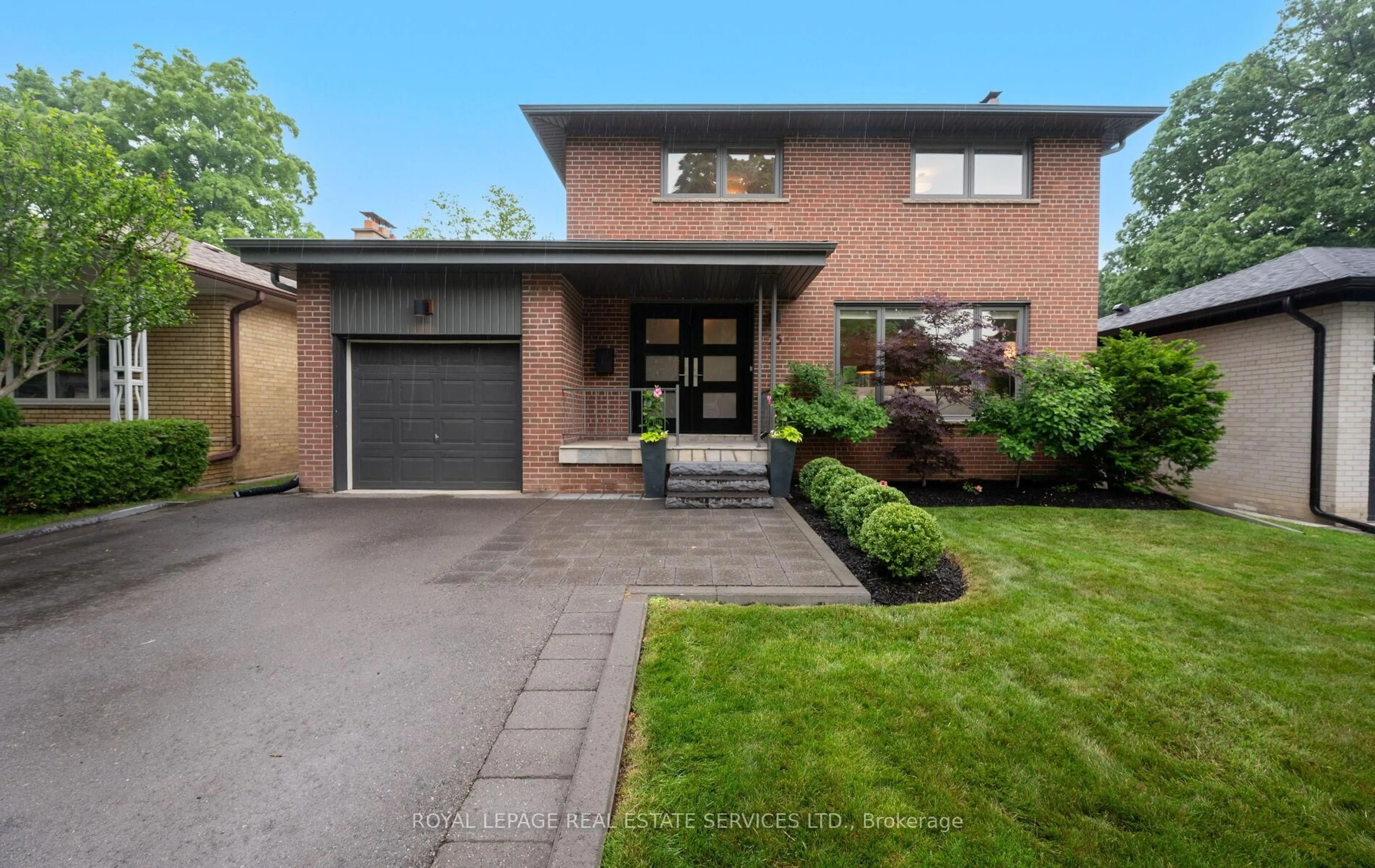 Home with brick exterior material, street for 25 Markland Dr, Toronto Ontario M9C 1M8