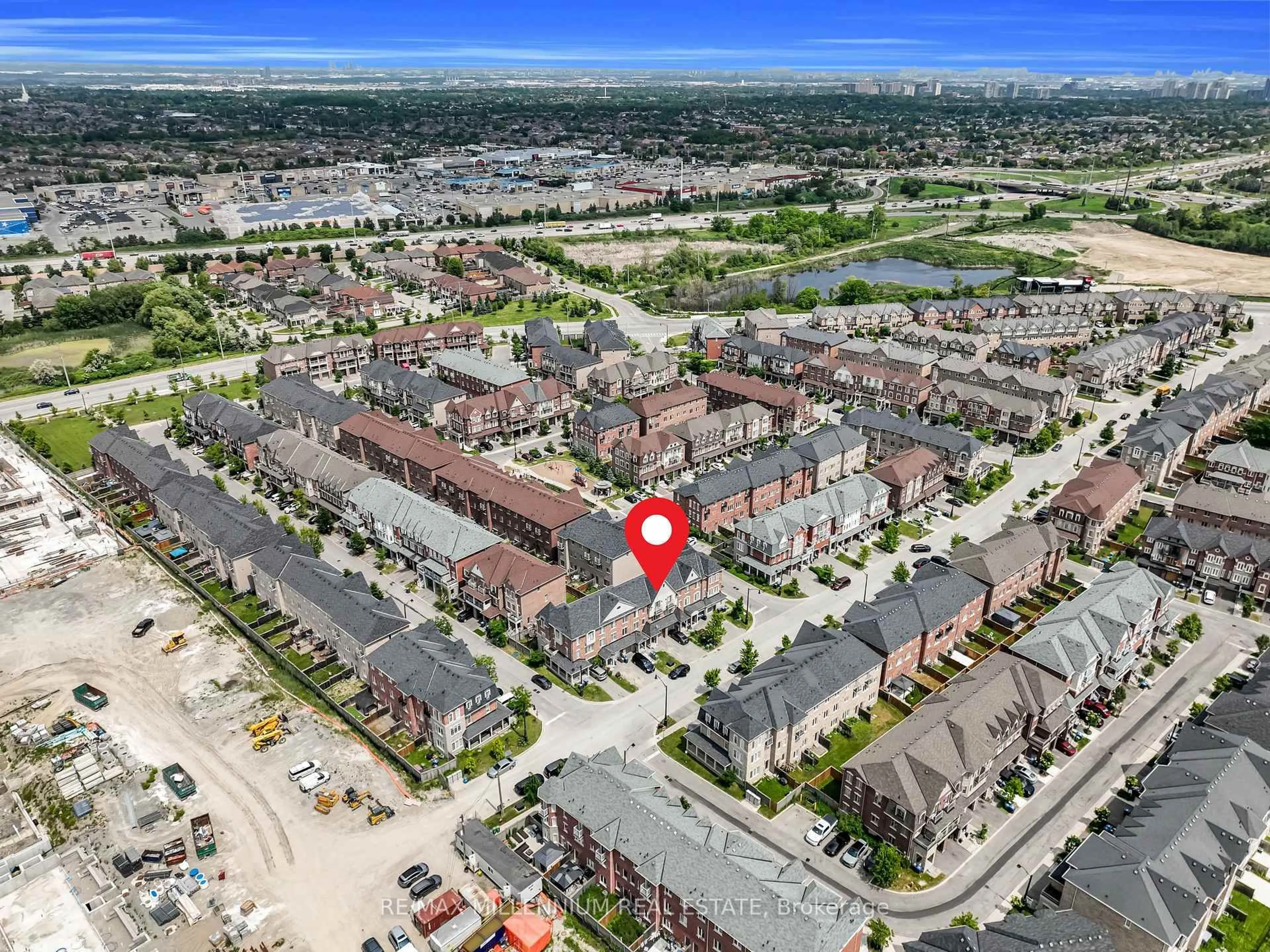 A pic from outside/outdoor area/front of a property/back of a property/a pic from drone, street for 91 New Pines Tr, Brampton Ontario L6Z 0H8