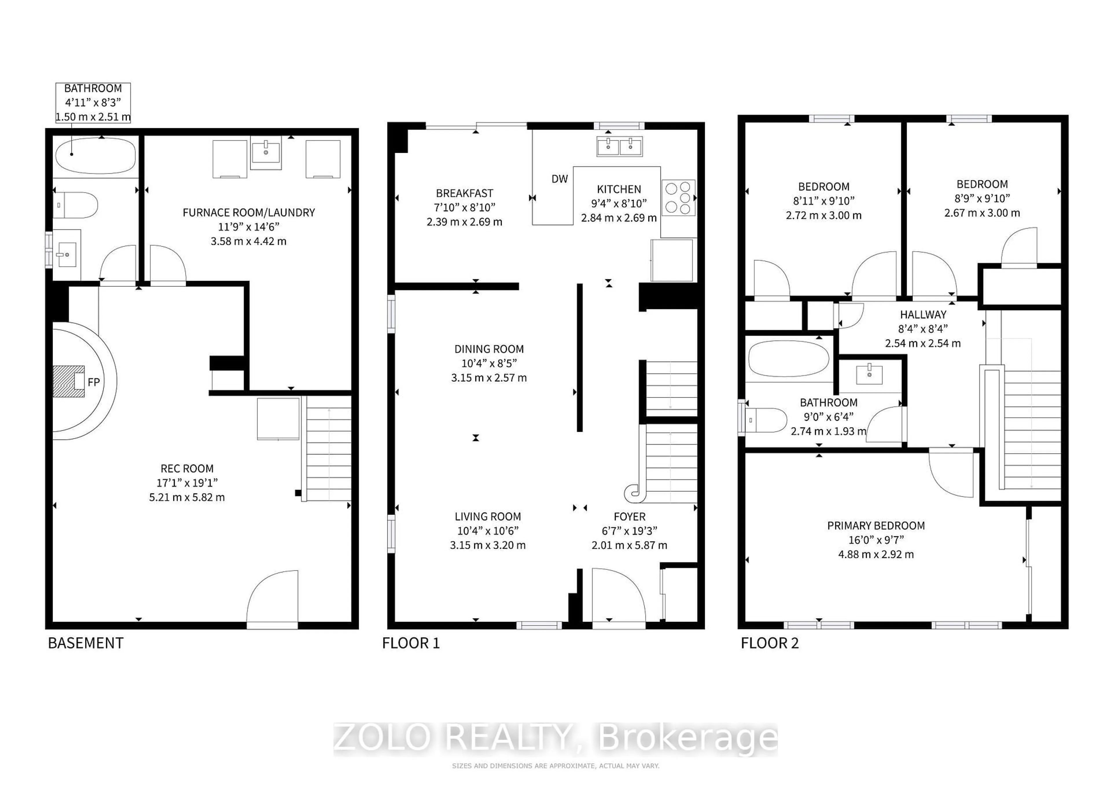 Floor plan for 54 Luminous Crt, Brampton Ontario L6Z 2B3