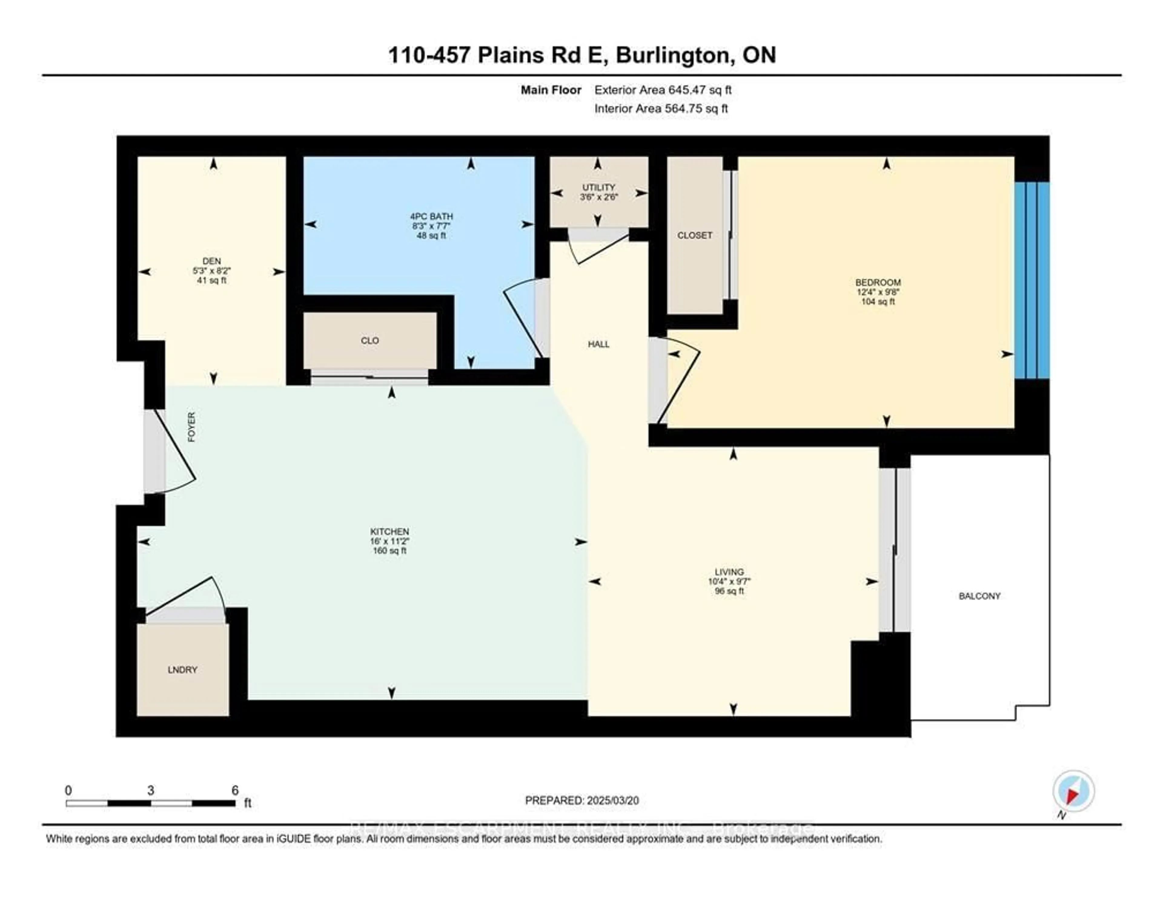 Floor plan for 457 Plains Rd #110, Burlington Ontario L7T 0B8