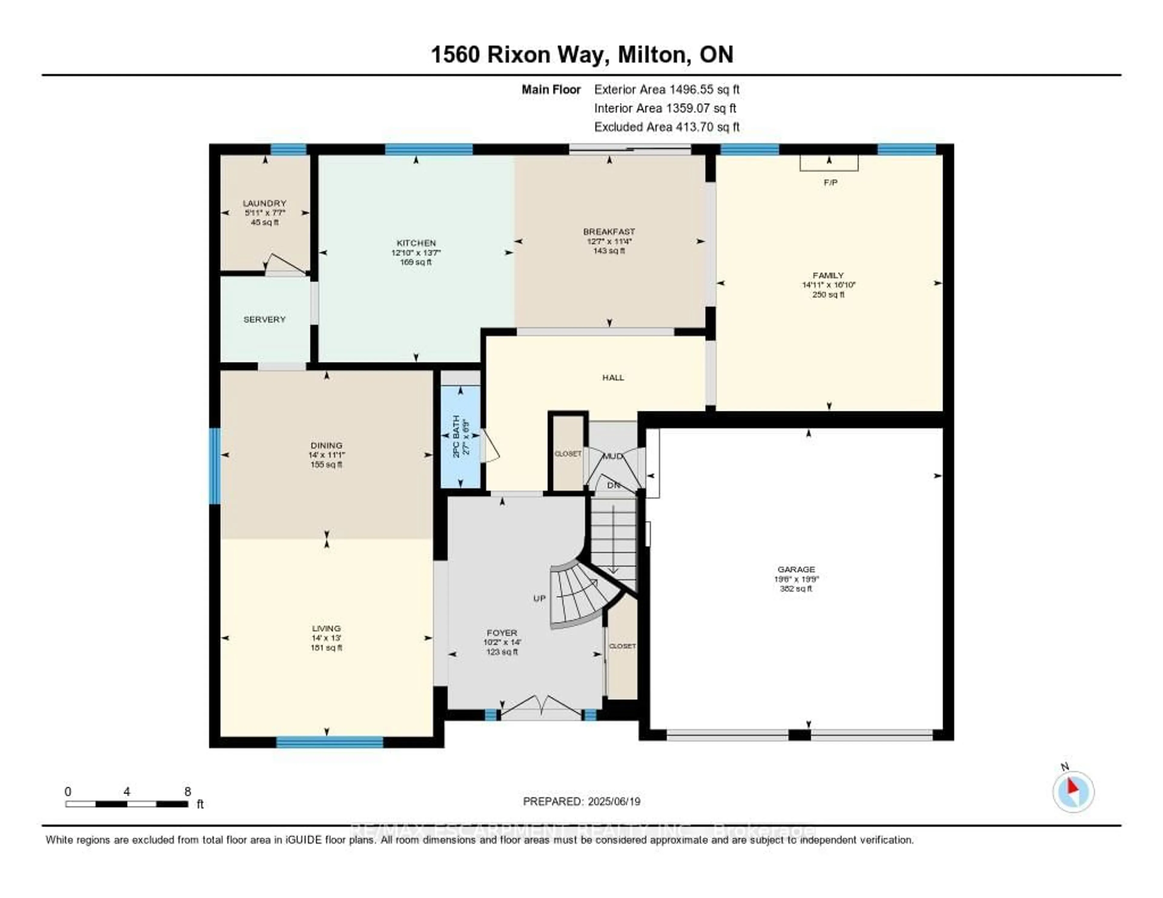 Floor plan for 1560 Rixon Way, Milton Ontario L9T 5T5
