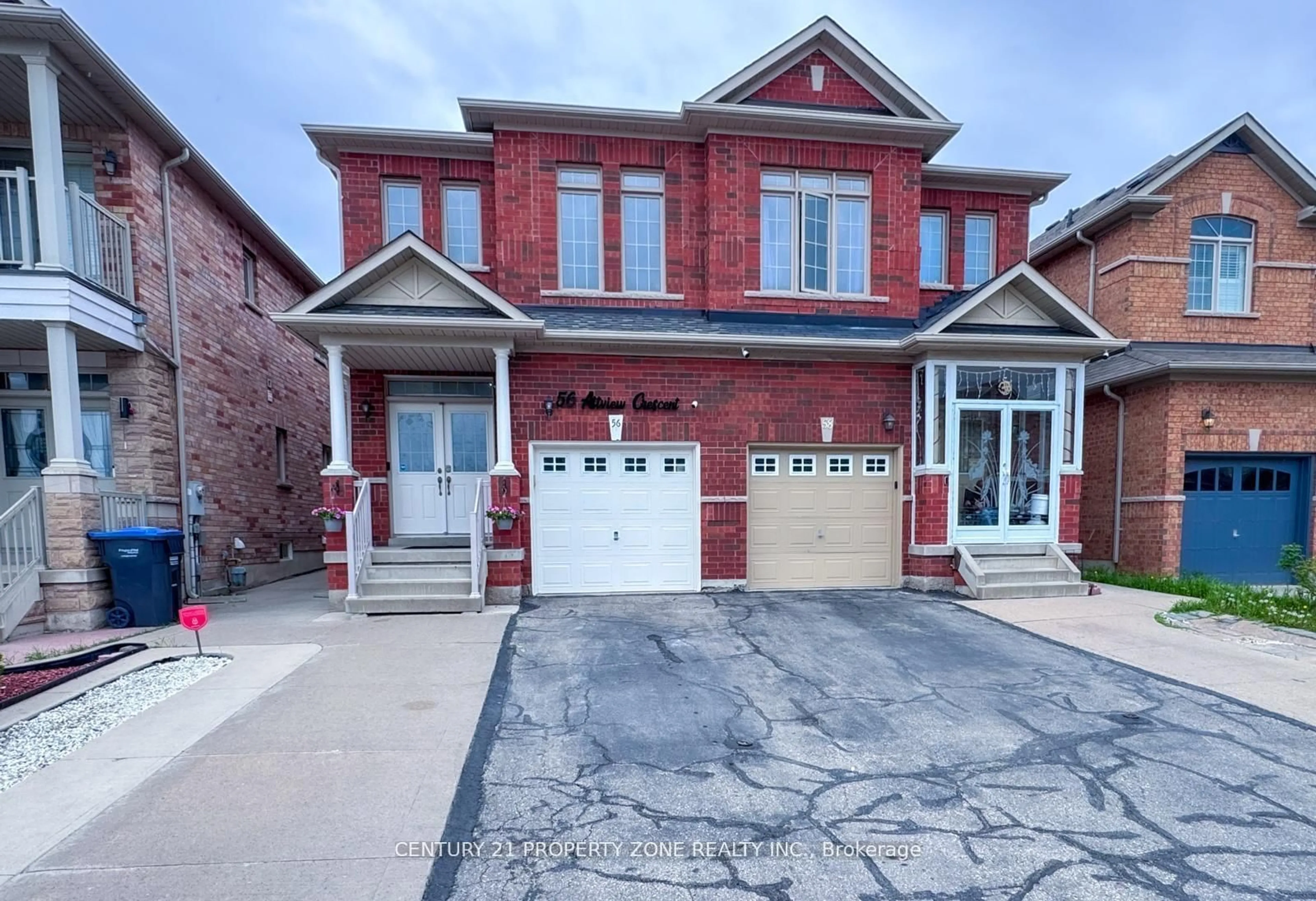 Home with brick exterior material, street for 56 Attview Cres, Brampton Ontario L6P 2R5