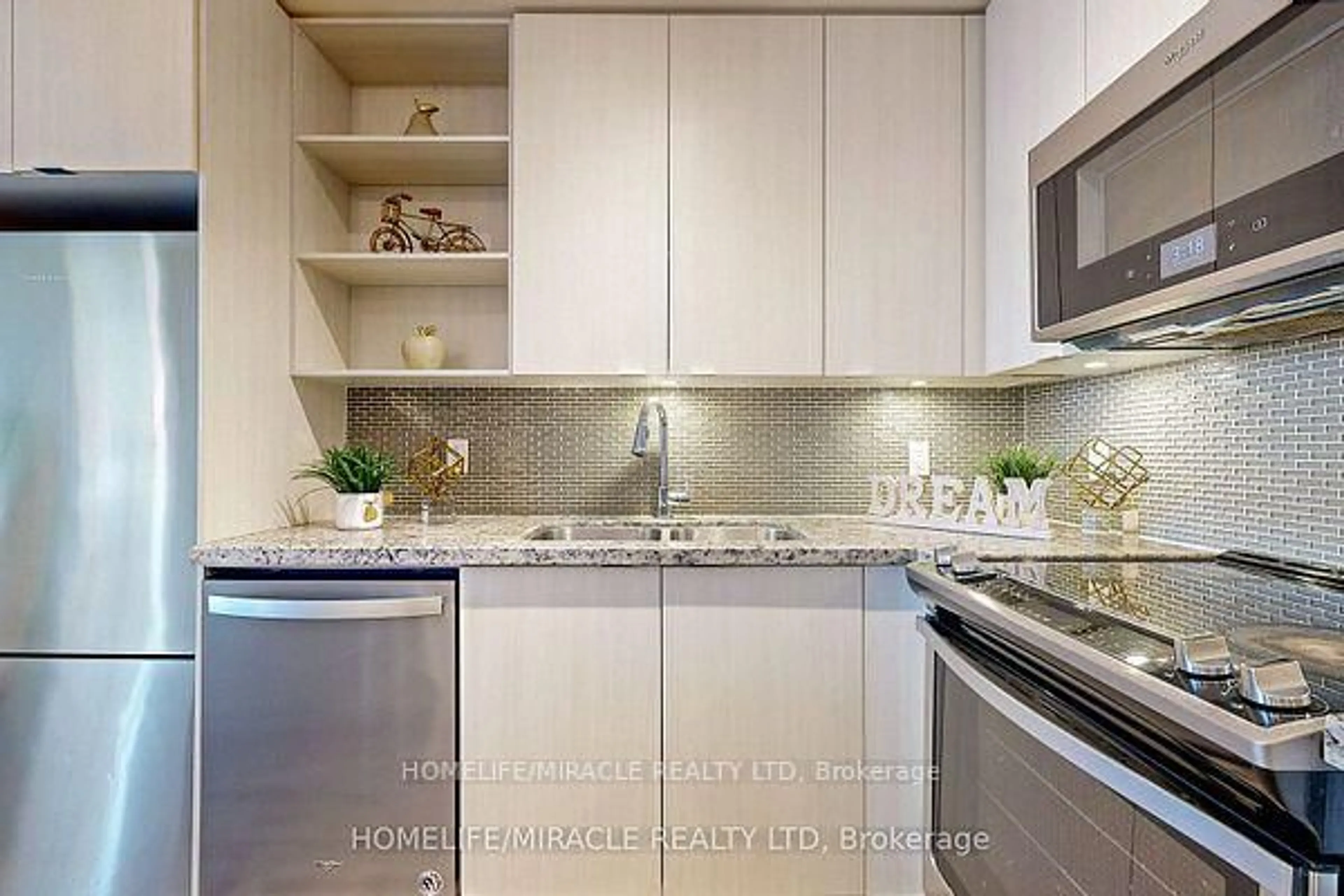 Contemporary kitchen, ceramic/tile floor for 4655 Glen Erin Dr #102, Mississauga Ontario L5M 0Z1