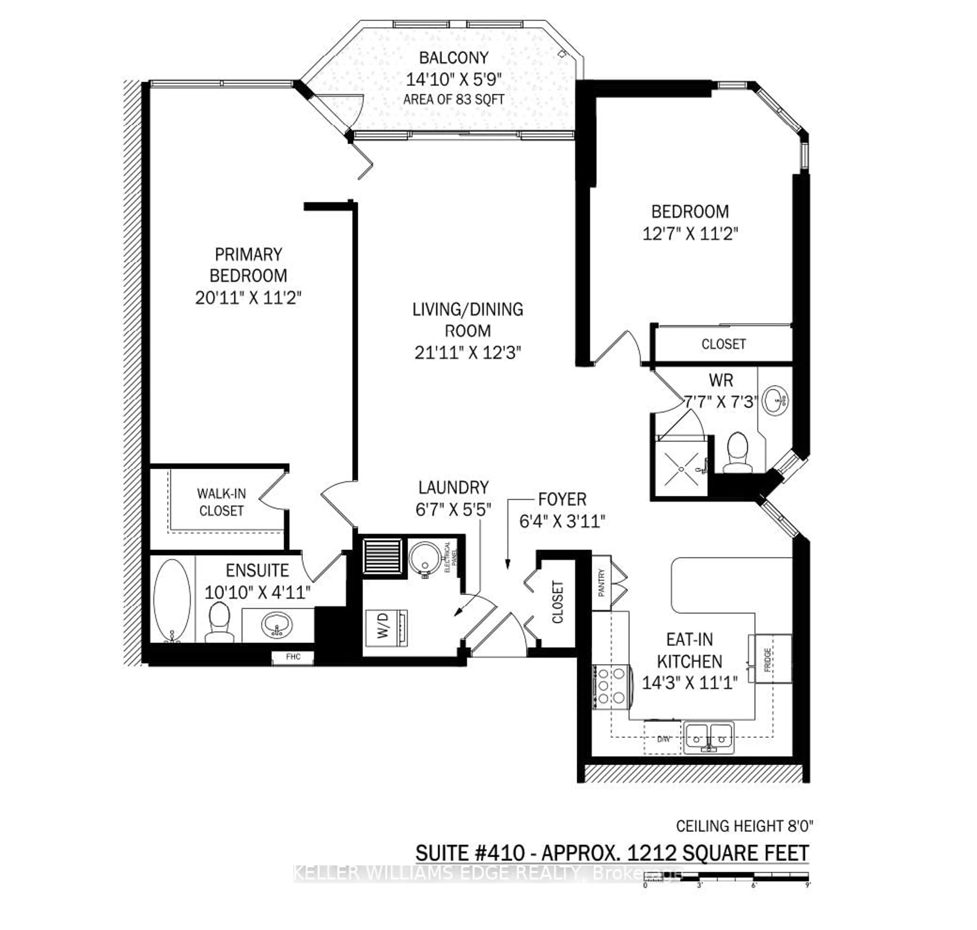 Floor plan for 5090 Pinedale Ave #410, Burlington Ontario L7L 3V8