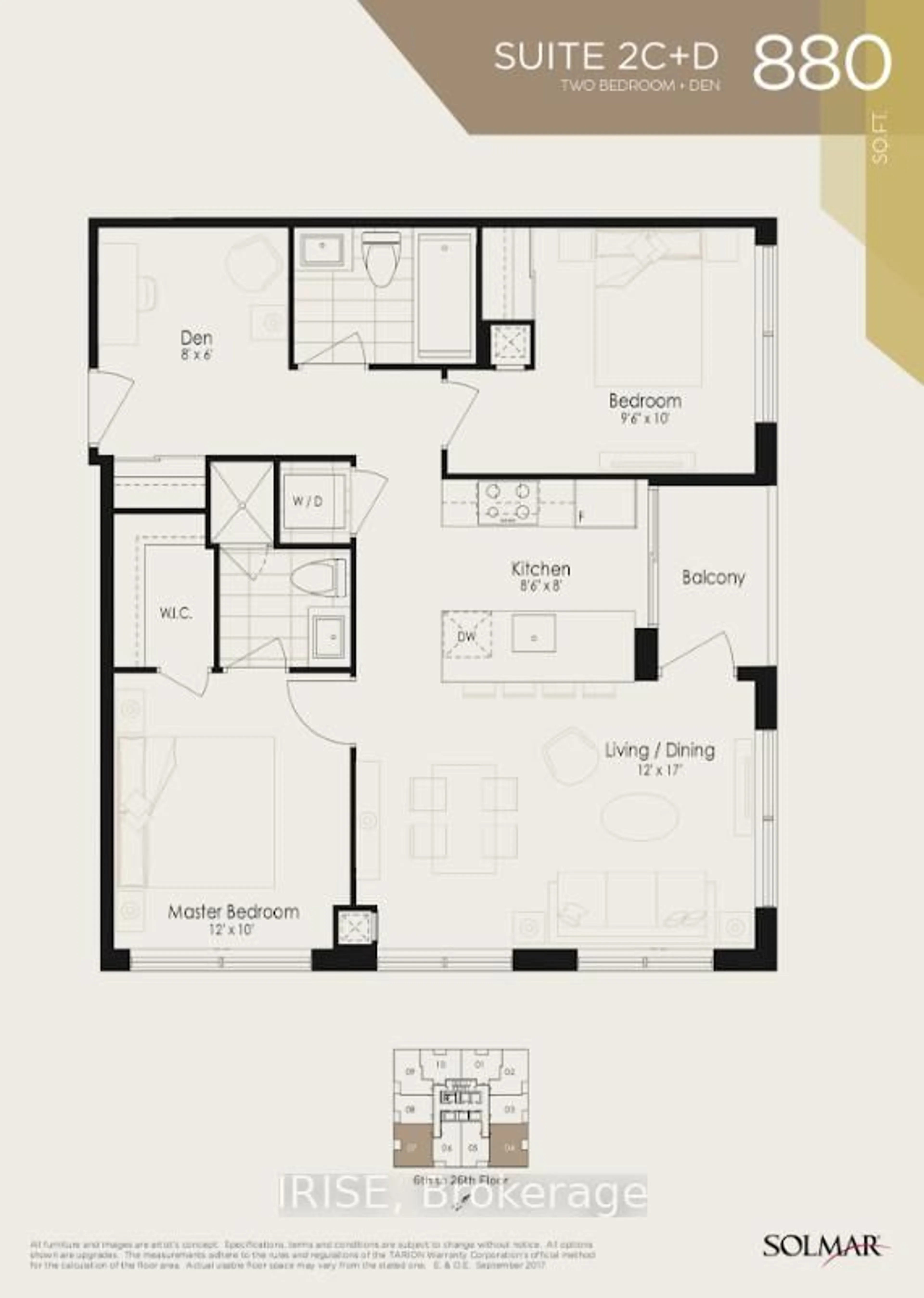 Floor plan for 36 Elm Dr #2107, Mississauga Ontario L5B 0N3