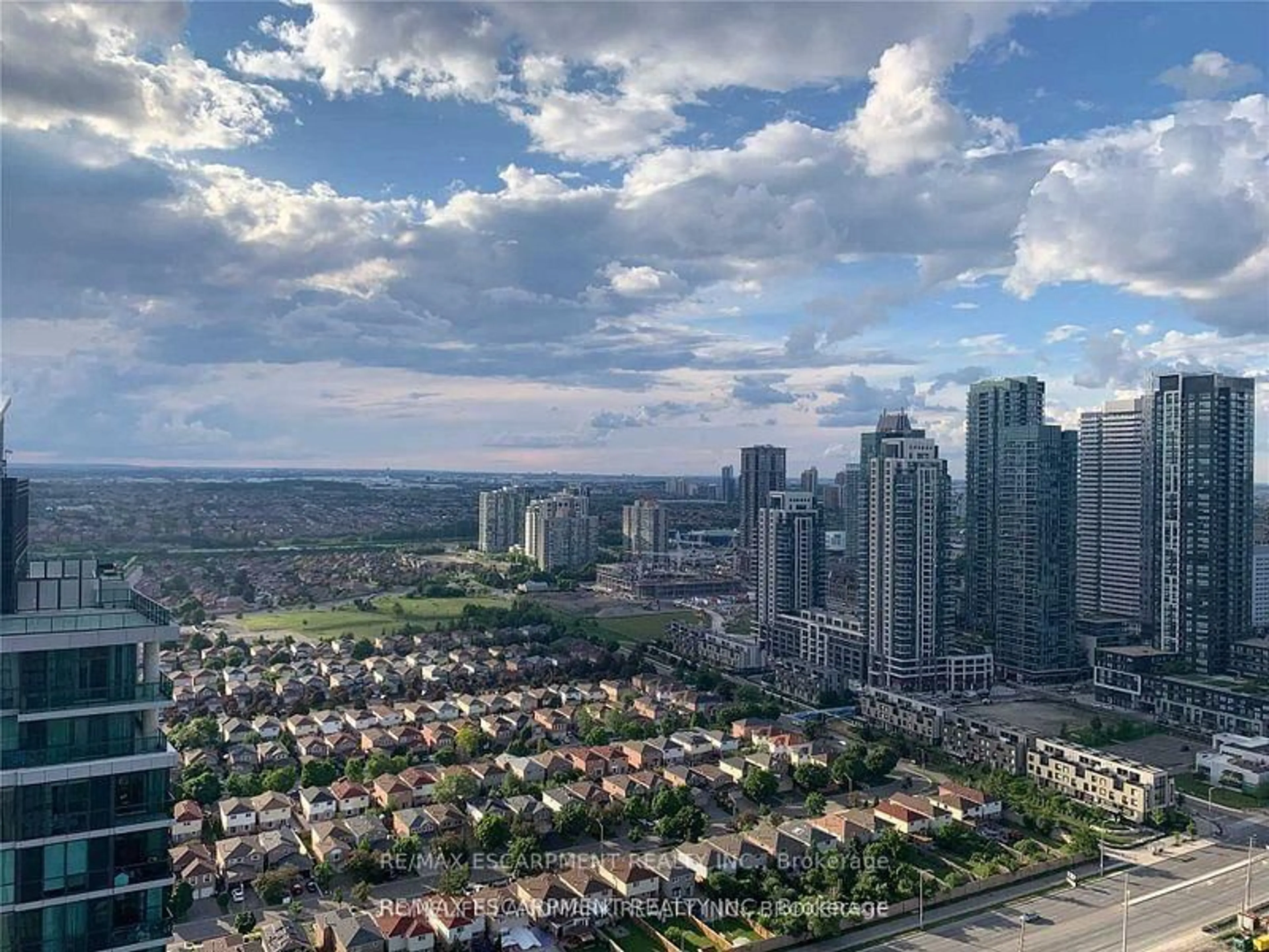 A pic from outside/outdoor area/front of a property/back of a property/a pic from drone, city buildings view from balcony for 3975 Grand Park Dr #3109, Mississauga Ontario L5B 4M6