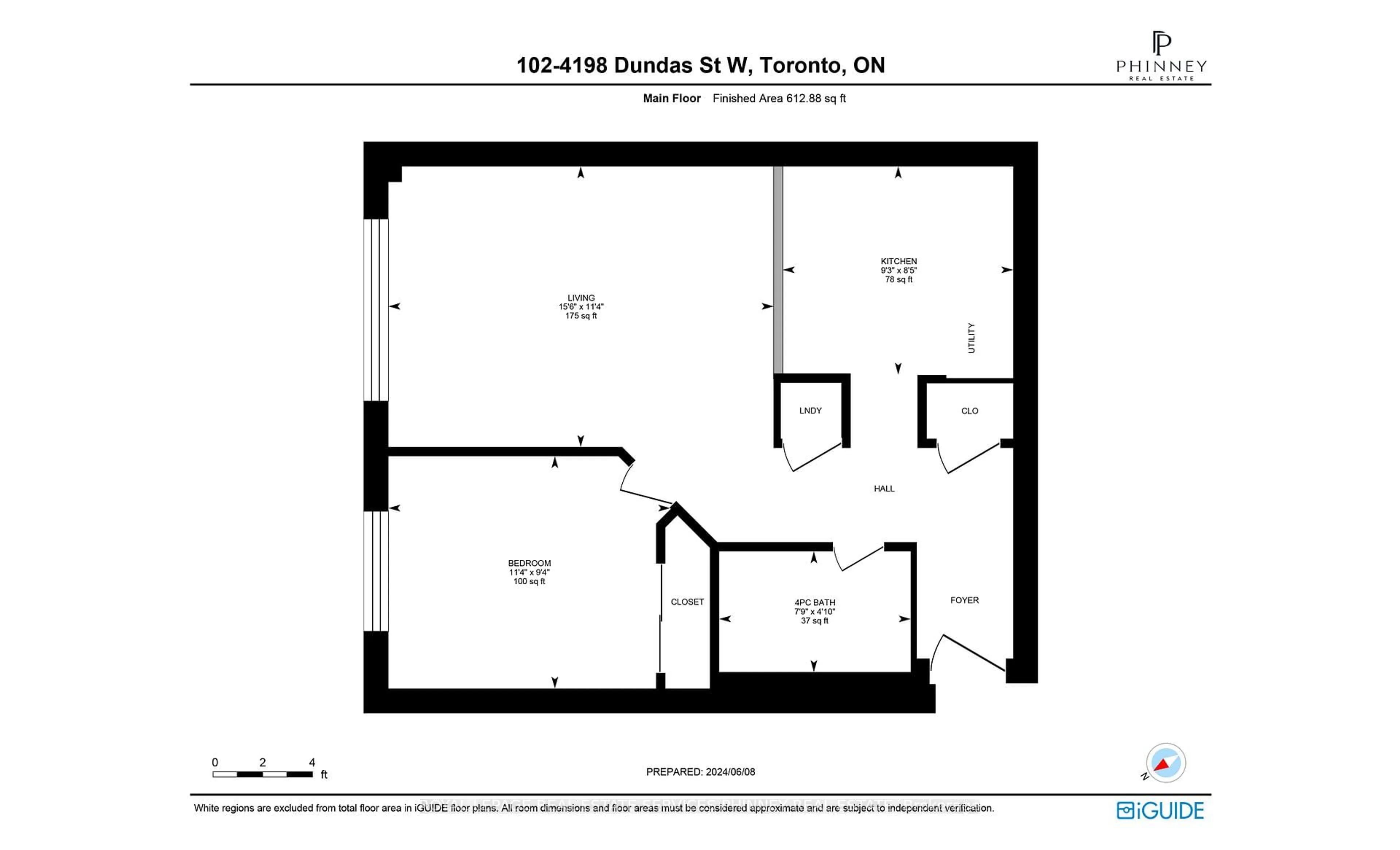 Floor plan for 4198 Dundas St #102, Toronto Ontario M8X 1Y6