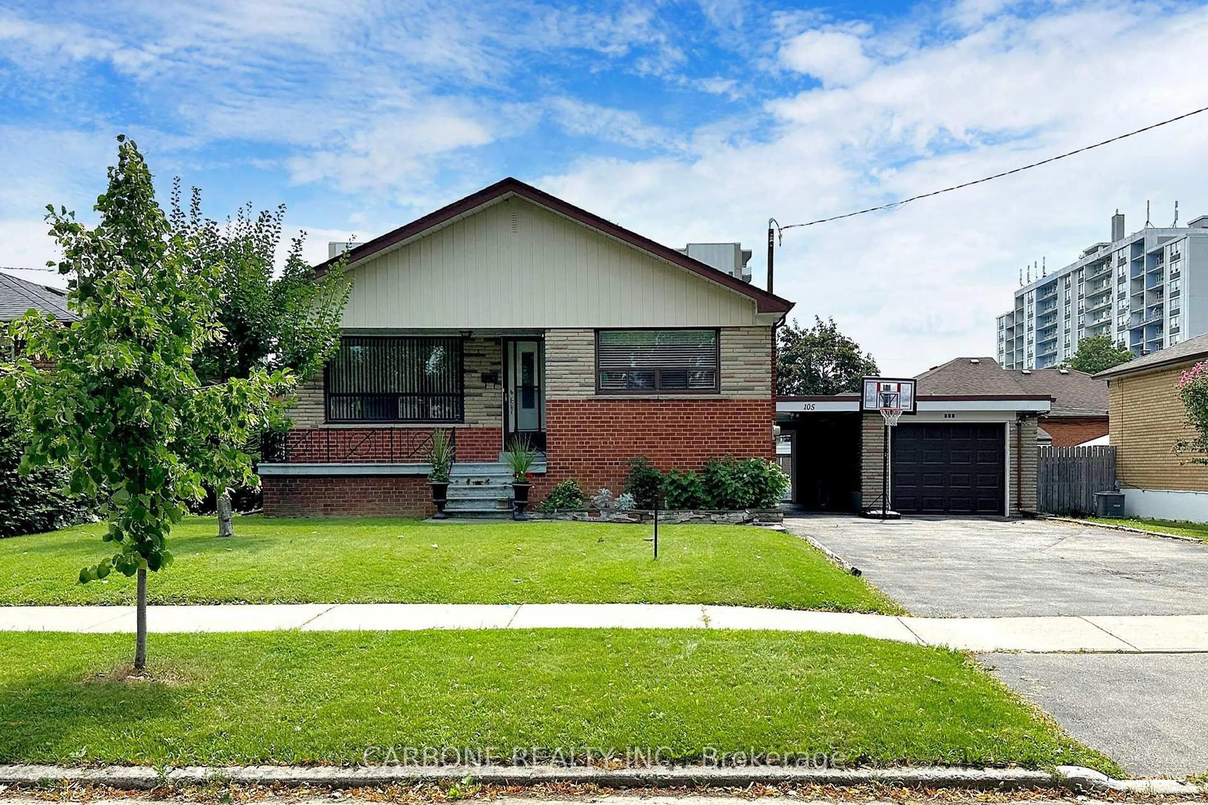 Home with brick exterior material, street for 105 Hallsport Cres, Toronto Ontario M3M 2K5