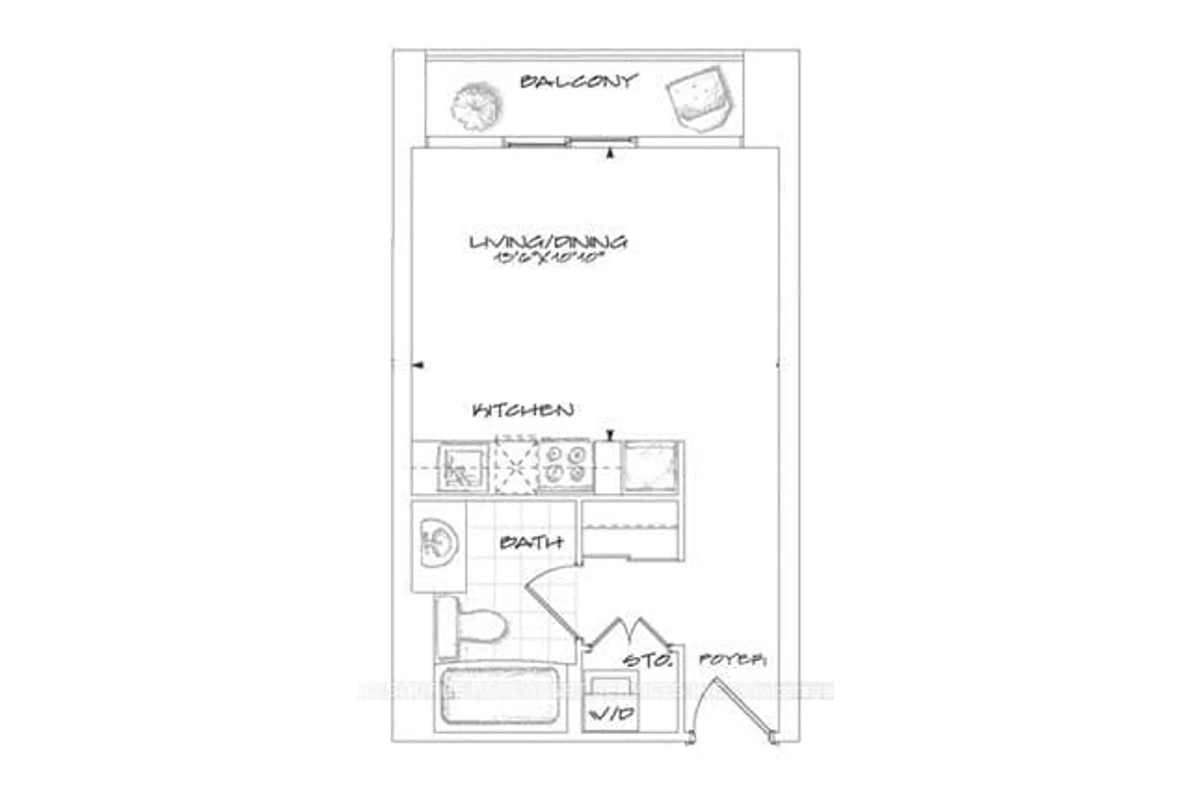 Floor plan for 30 Samuel Wood Way #1805, Toronto Ontario M9B 0C9