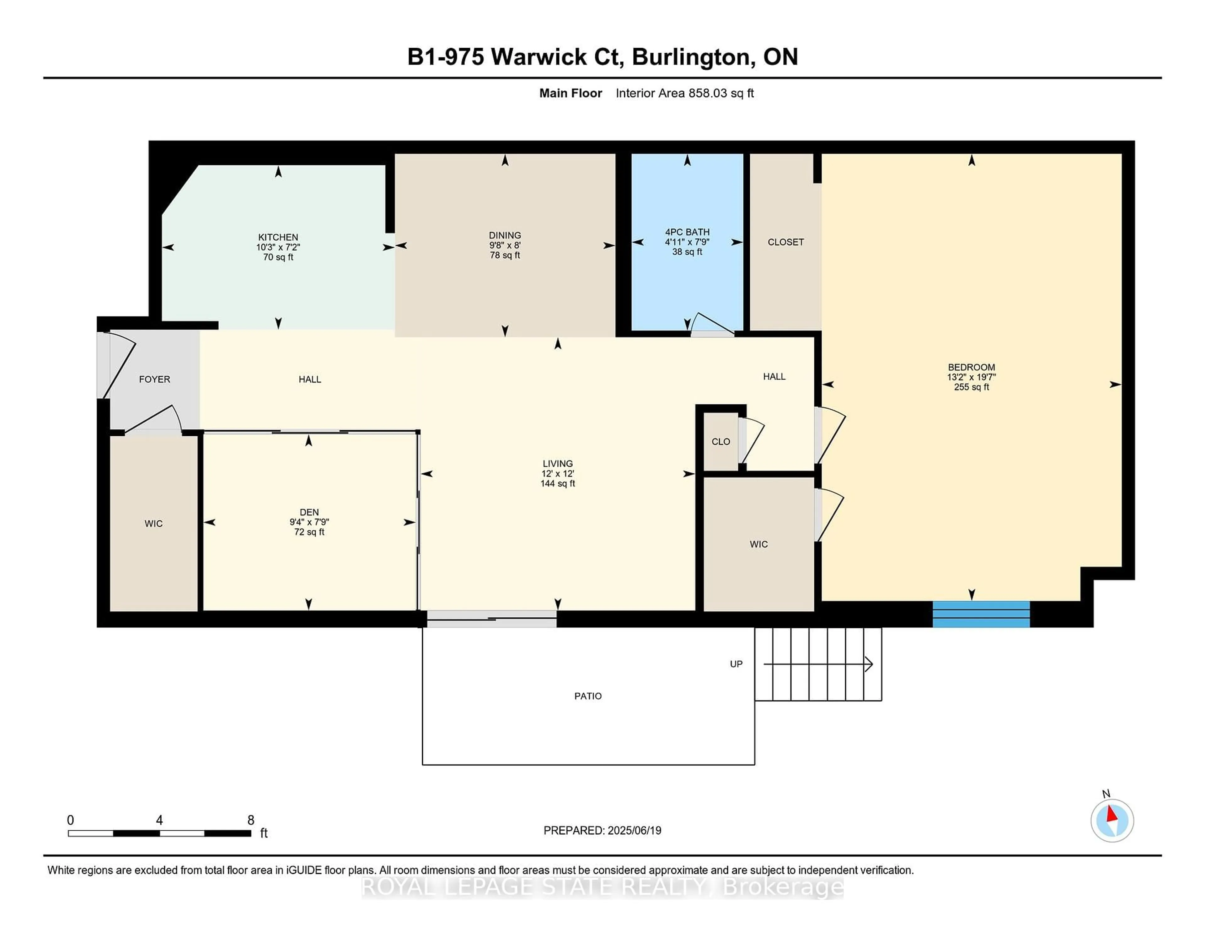 Floor plan for 975 Warwick Crt #B1, Burlington Ontario L7T 3Z7