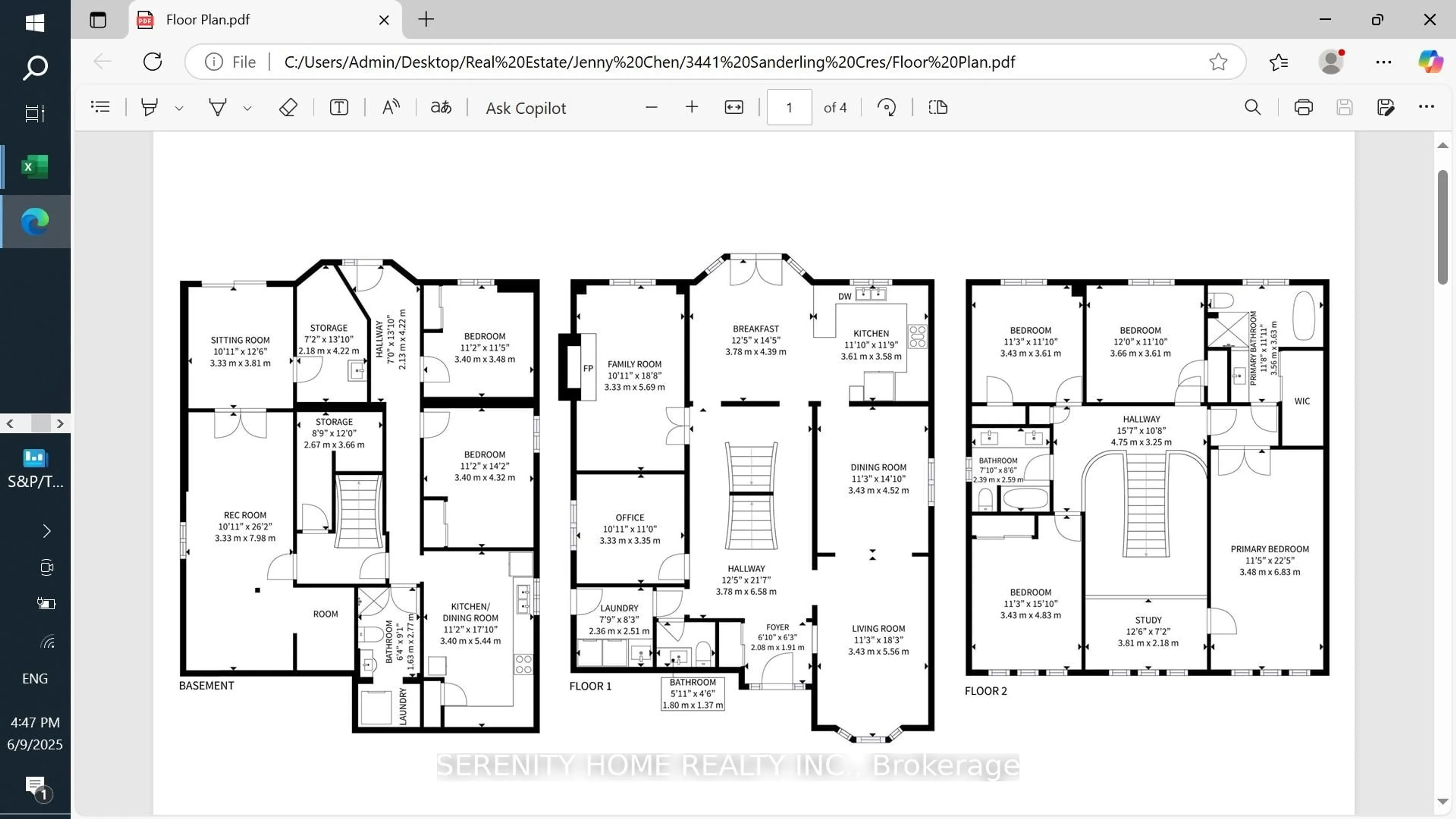 Floor plan for 3441 Sanderling Cres, Mississauga Ontario L5L 3P4