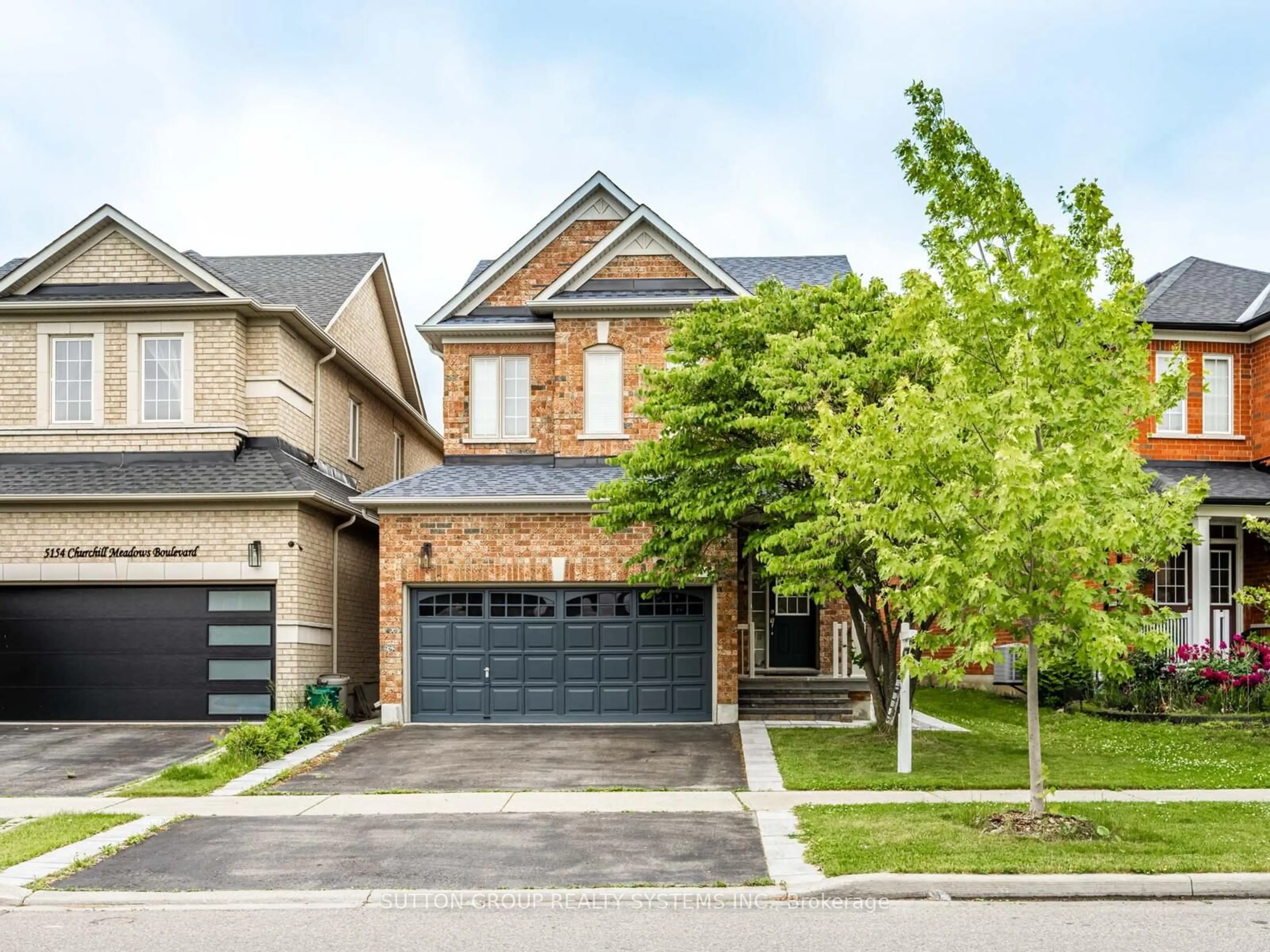 Home with brick exterior material, street for 5158 Churchill Meadows Blvd, Mississauga Ontario L5M 8B7