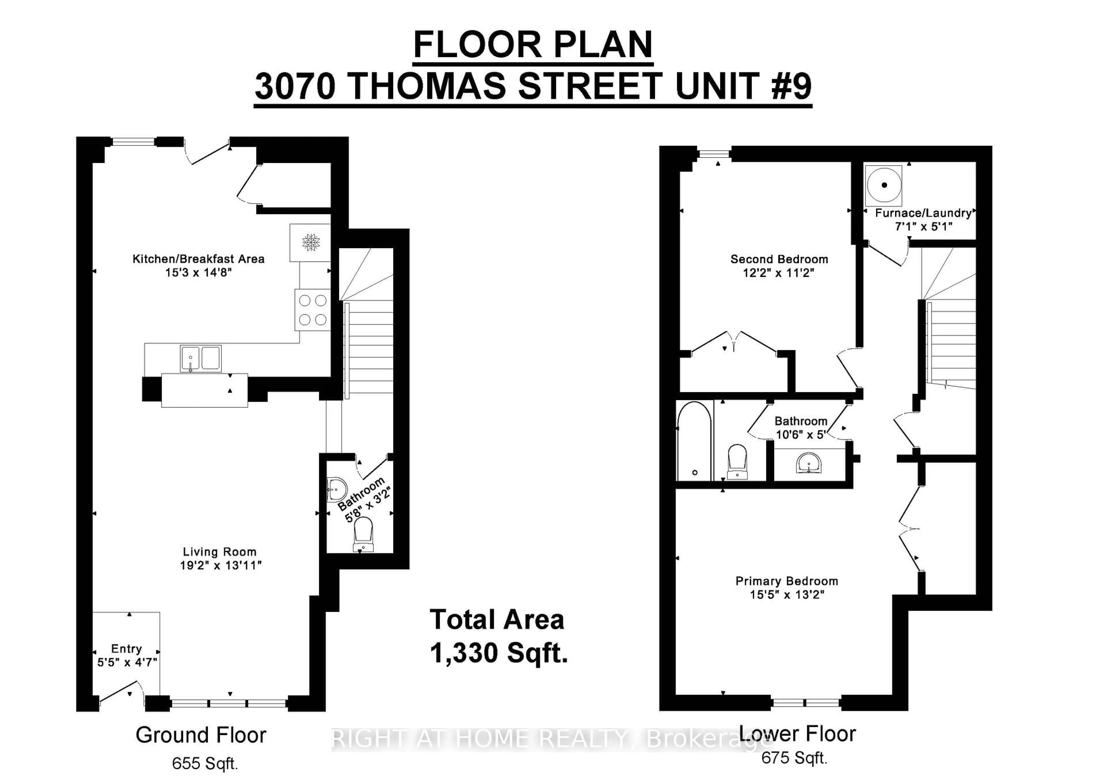 Floor plan for 3070 Thomas St #9, Mississauga Ontario L5M 0T2