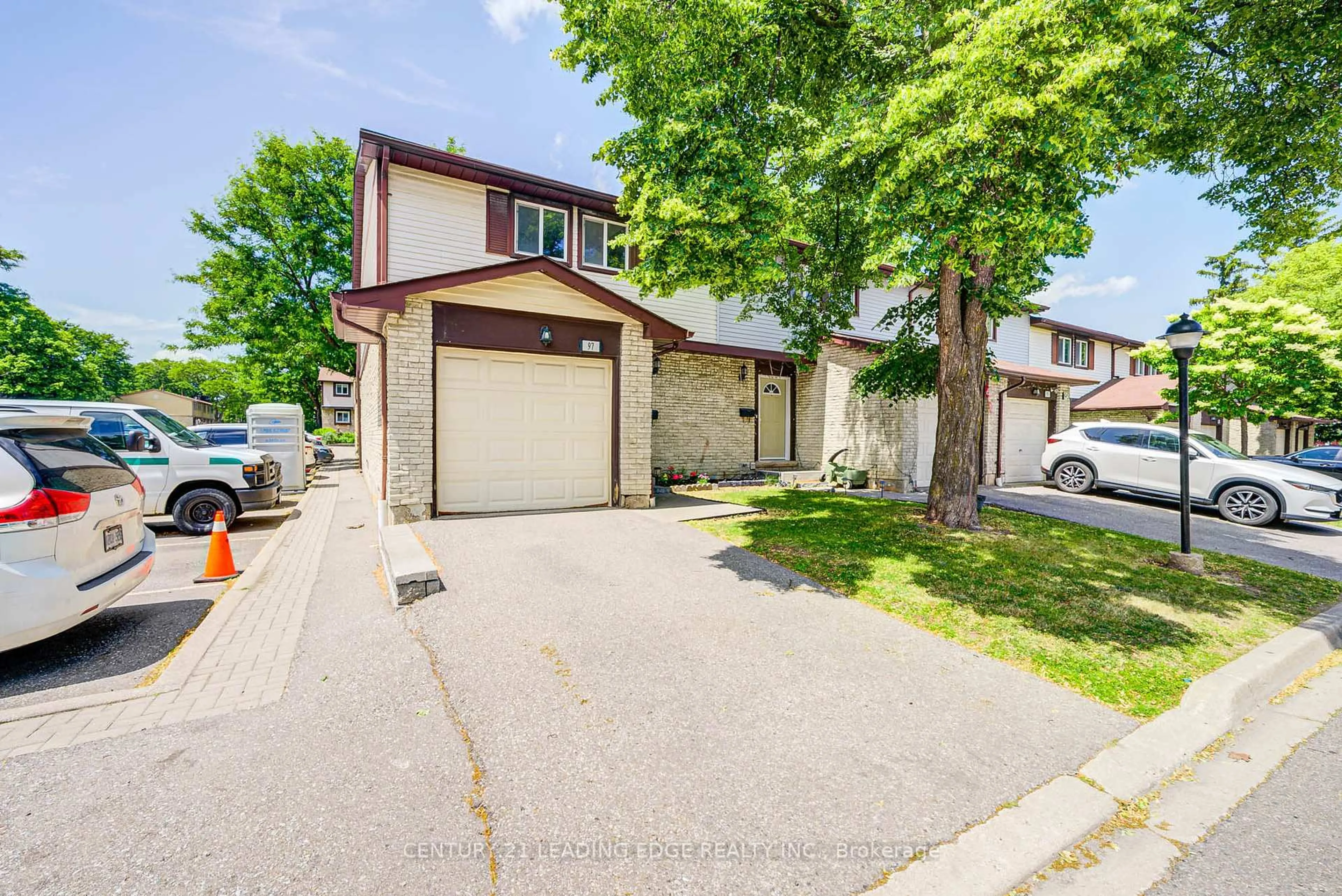 A pic from outside/outdoor area/front of a property/back of a property/a pic from drone, street for 45 Hansen Rd #97, Brampton Ontario L6V 3C5
