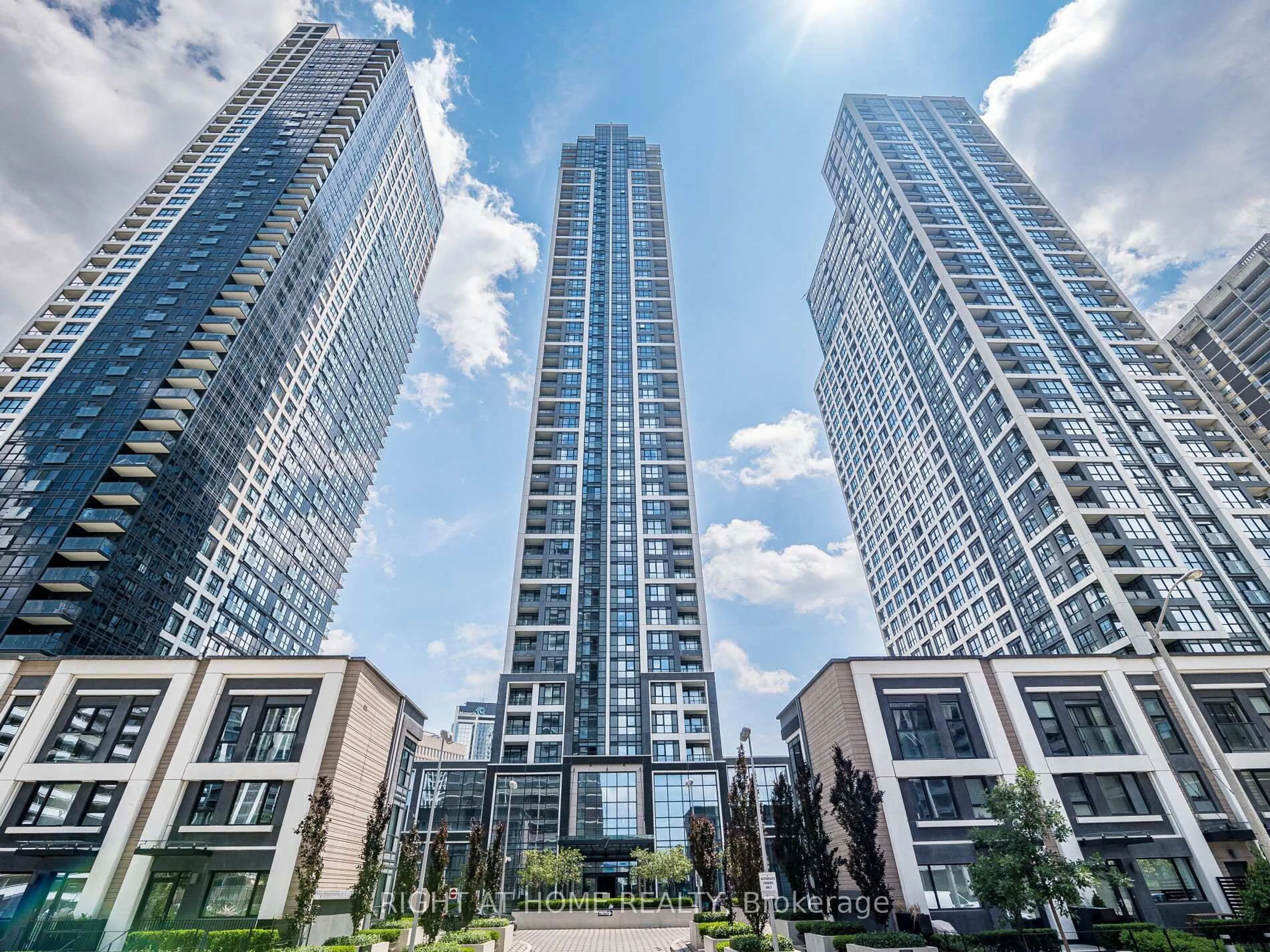 A pic from outside/outdoor area/front of a property/back of a property/a pic from drone, city buildings view from balcony for 7 Mabelle Ave #1409, Toronto Ontario M9C 0C9