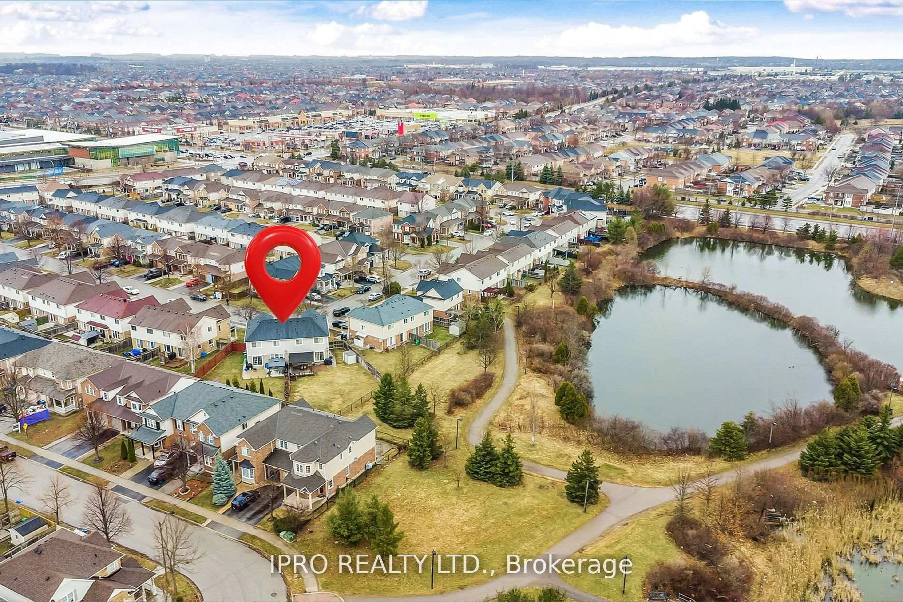 A pic from outside/outdoor area/front of a property/back of a property/a pic from drone, water/lake/river/ocean view for 108 Sweetwood Circ, Brampton Ontario L7A 2S2