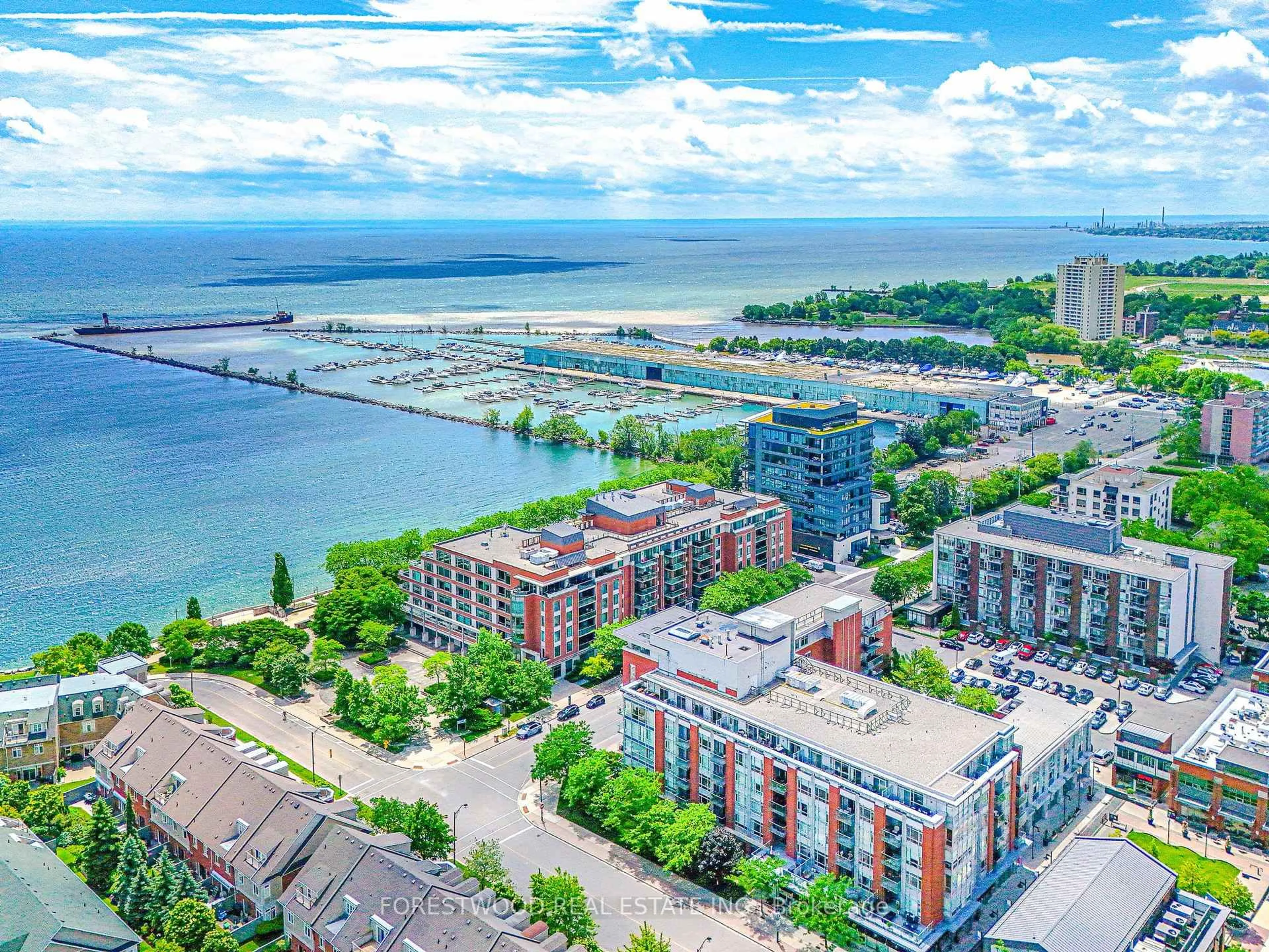 A pic from outside/outdoor area/front of a property/back of a property/a pic from drone, water/lake/river/ocean view for 80 Port St #603, Mississauga Ontario L5G 4V6