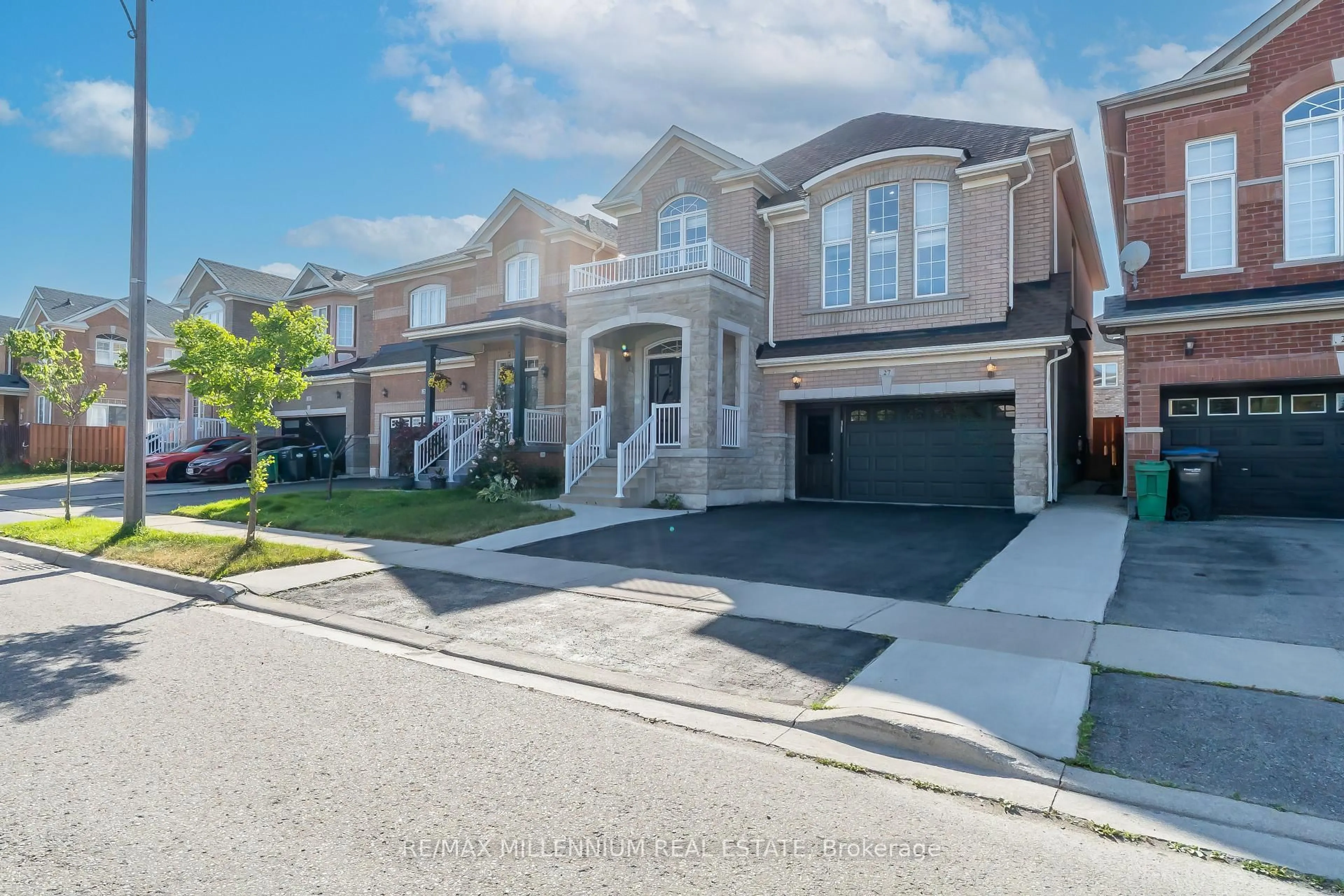 Home with brick exterior material, street for 27 Silvershadow Terr, Brampton Ontario L6R 0E6