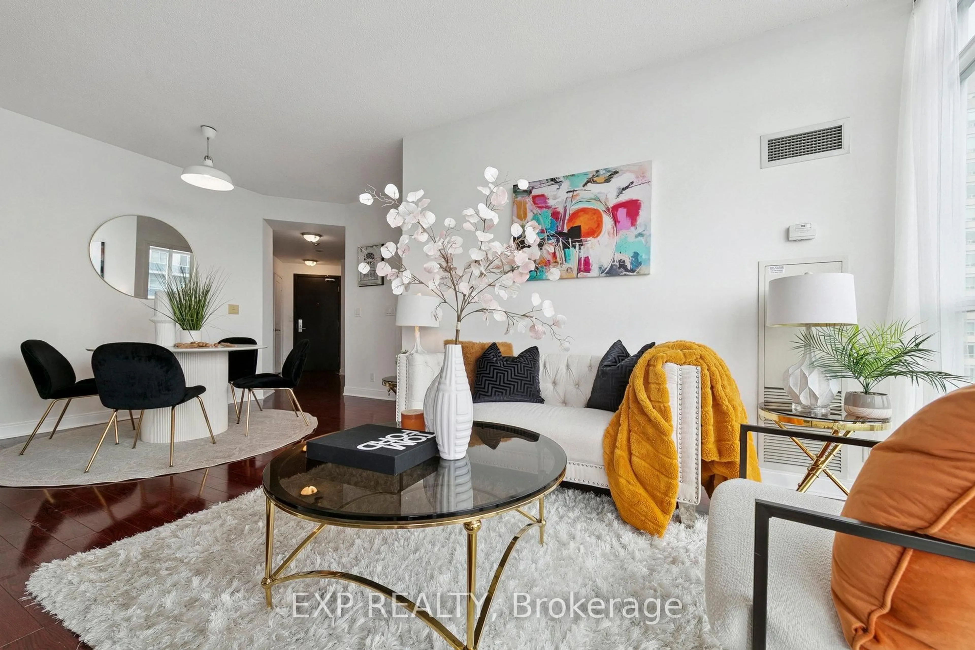 Living room with furniture, unknown for 70 Absolute Ave #2603, Mississauga Ontario L4Z 0A4