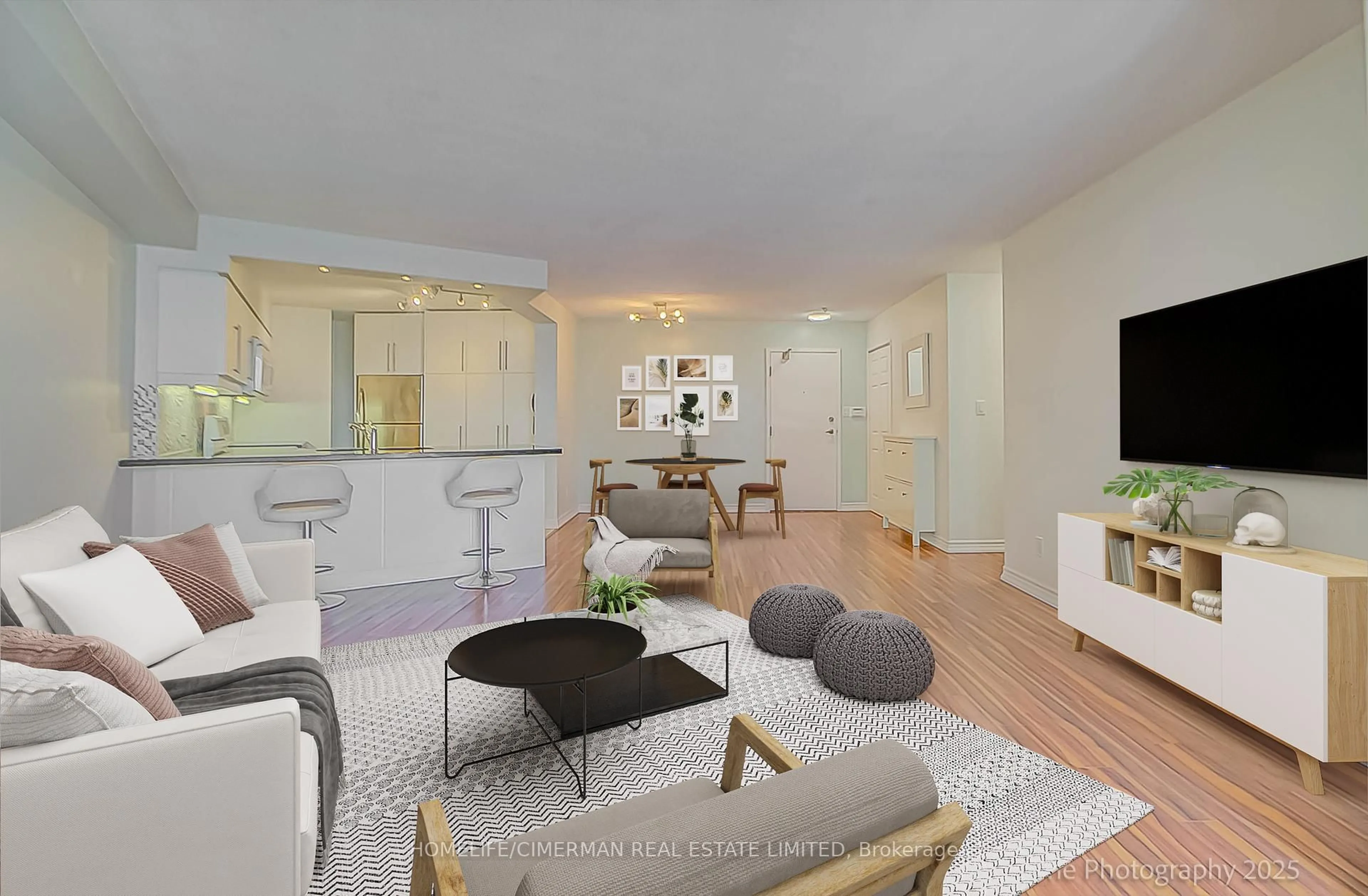 Living room with furniture, unknown for 20 Southport St #413, Toronto Ontario M6S 4Y8