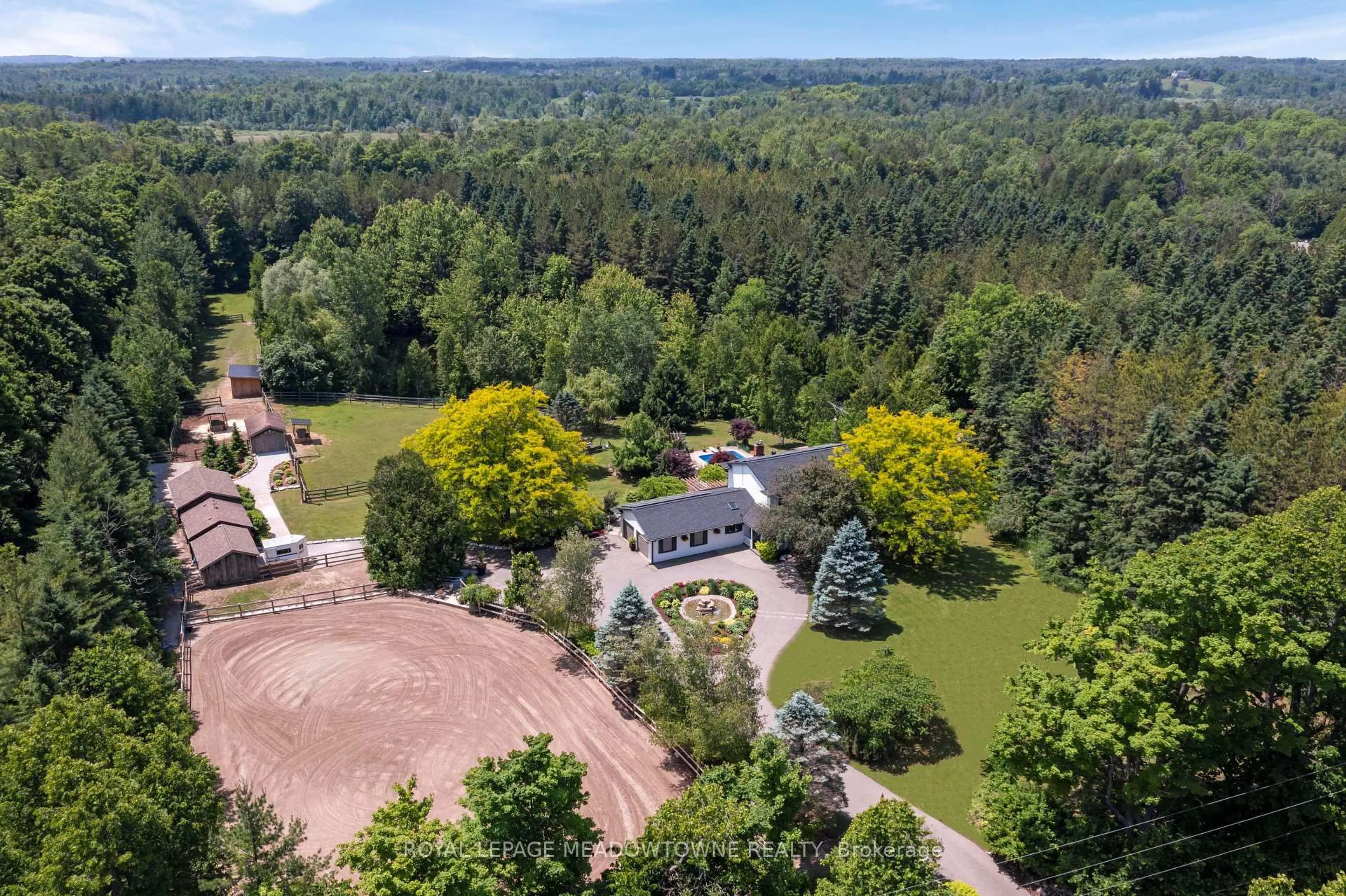 A pic from outside/outdoor area/front of a property/back of a property/a pic from drone, forest/trees view for 11636 Sixth Line Nassagaweya, Milton Ontario L7J 2L7