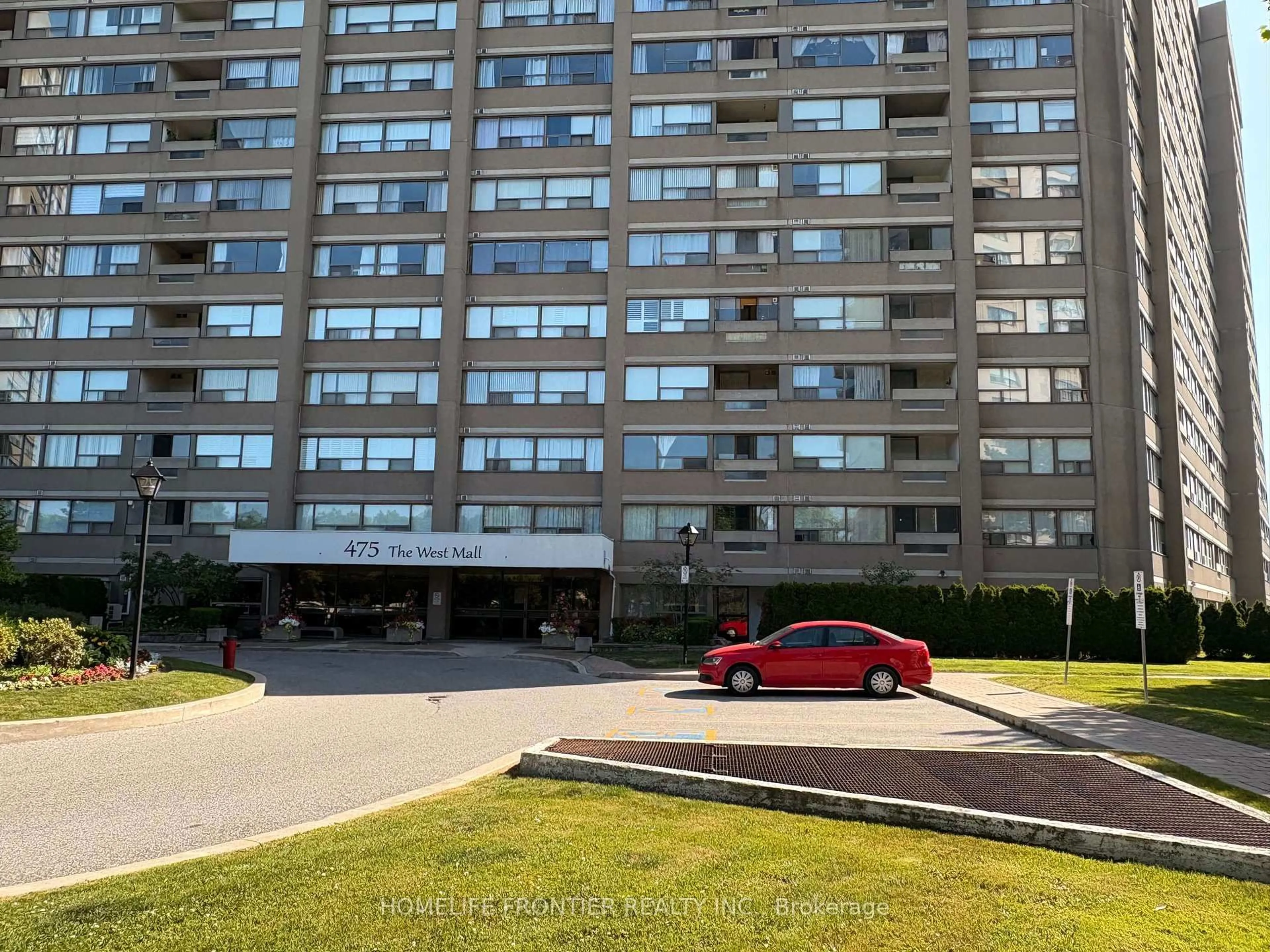 A pic from outside/outdoor area/front of a property/back of a property/a pic from drone, street for 475 The West Mall #1212, Toronto Ontario M9C 4Z3
