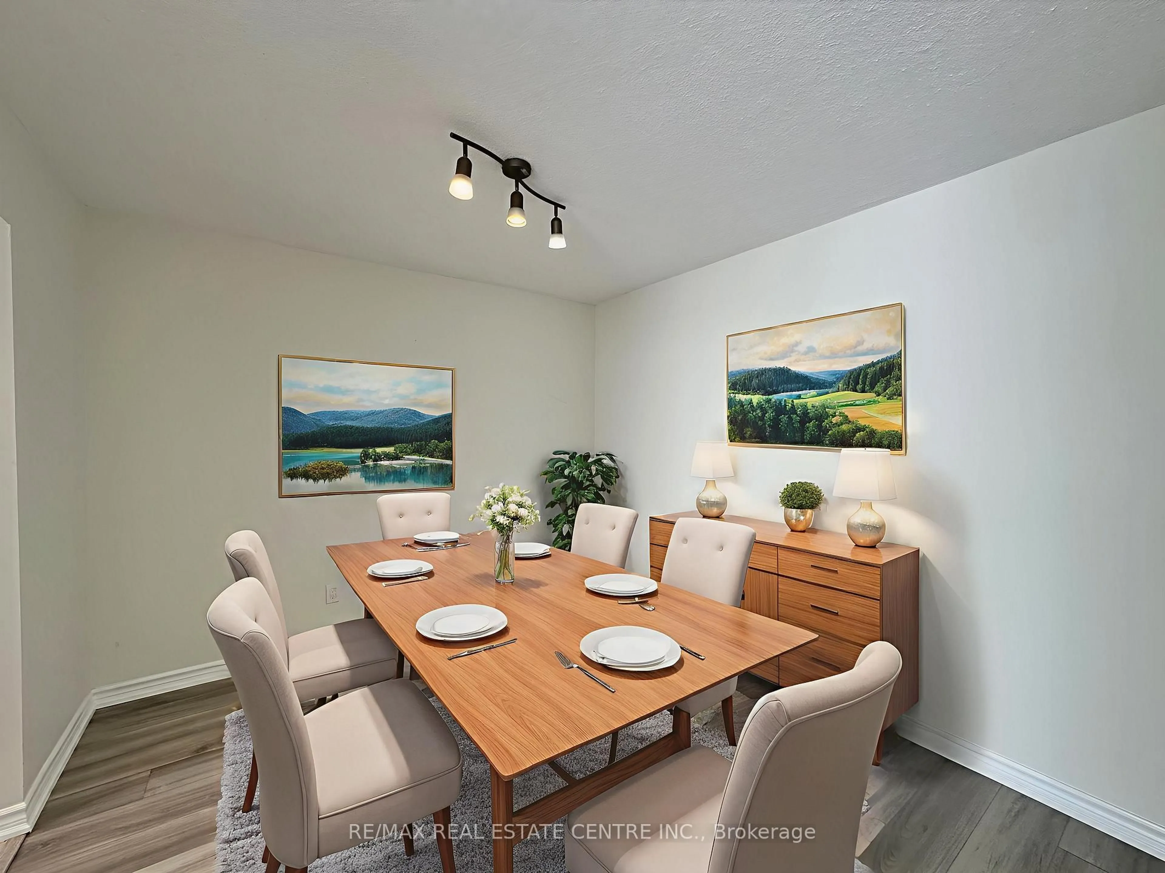 Dining room, wood/laminate floor for 1360 Rathburn Rd #302, Mississauga Ontario L4W 4H4