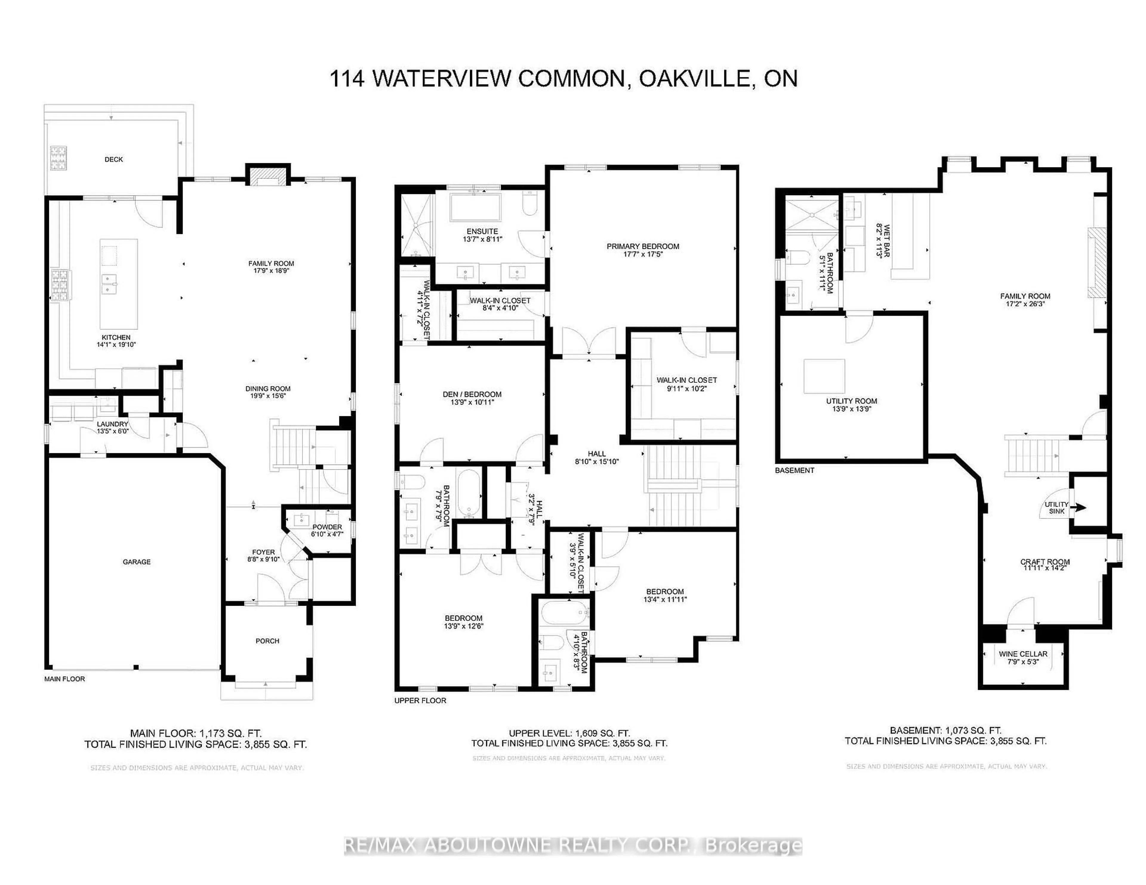Floor plan for 114 Waterview Common, Oakville Ontario L6L 0E7
